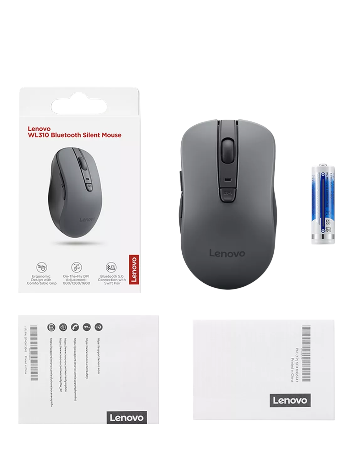 Lenovo Bluetooth Silent Mouse Black, imported from the UK