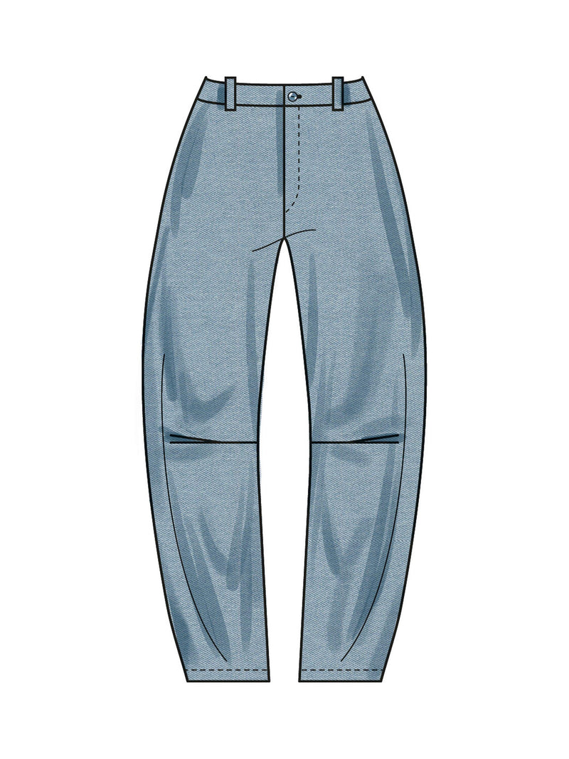 Simplicity sewing pattern barrel leg pants and shorts, imported from the UK