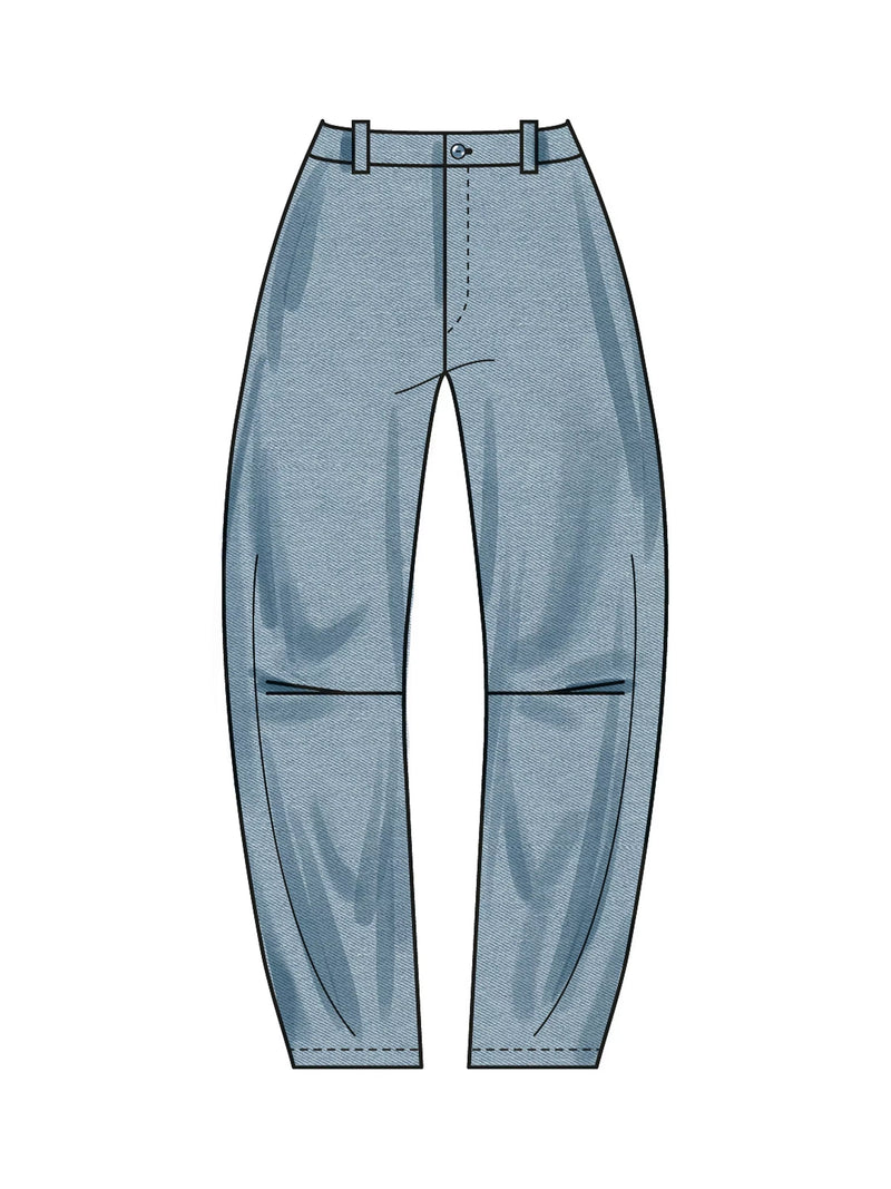 Simplicity sewing pattern barrel leg pants and shorts, imported from the UK