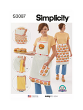Simplicity sewing pattern for aprons and accessories, UK version