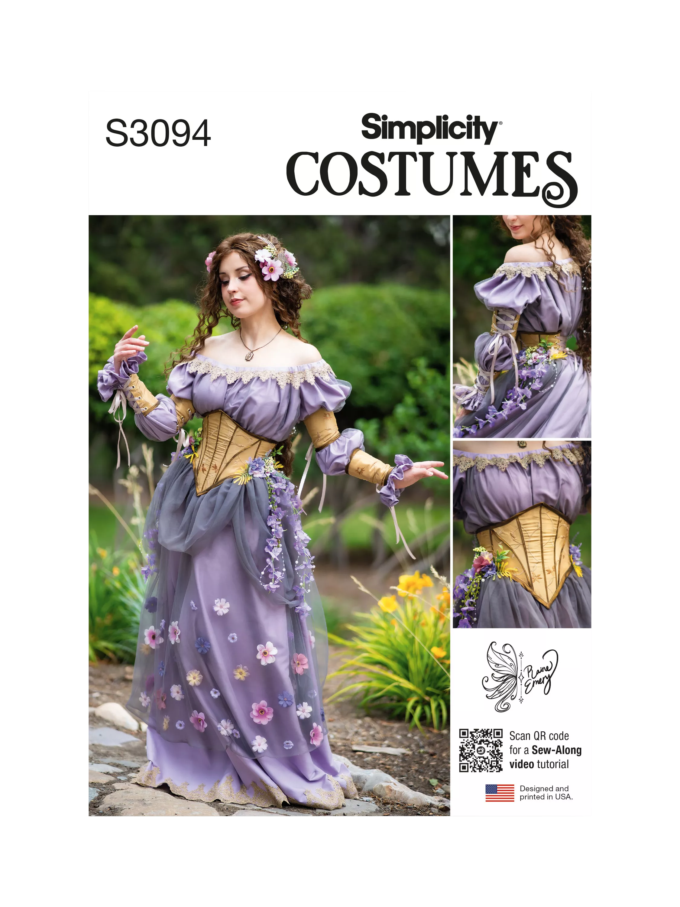 Simplicity fantasy costume sewing pattern S3094, imported from the UK