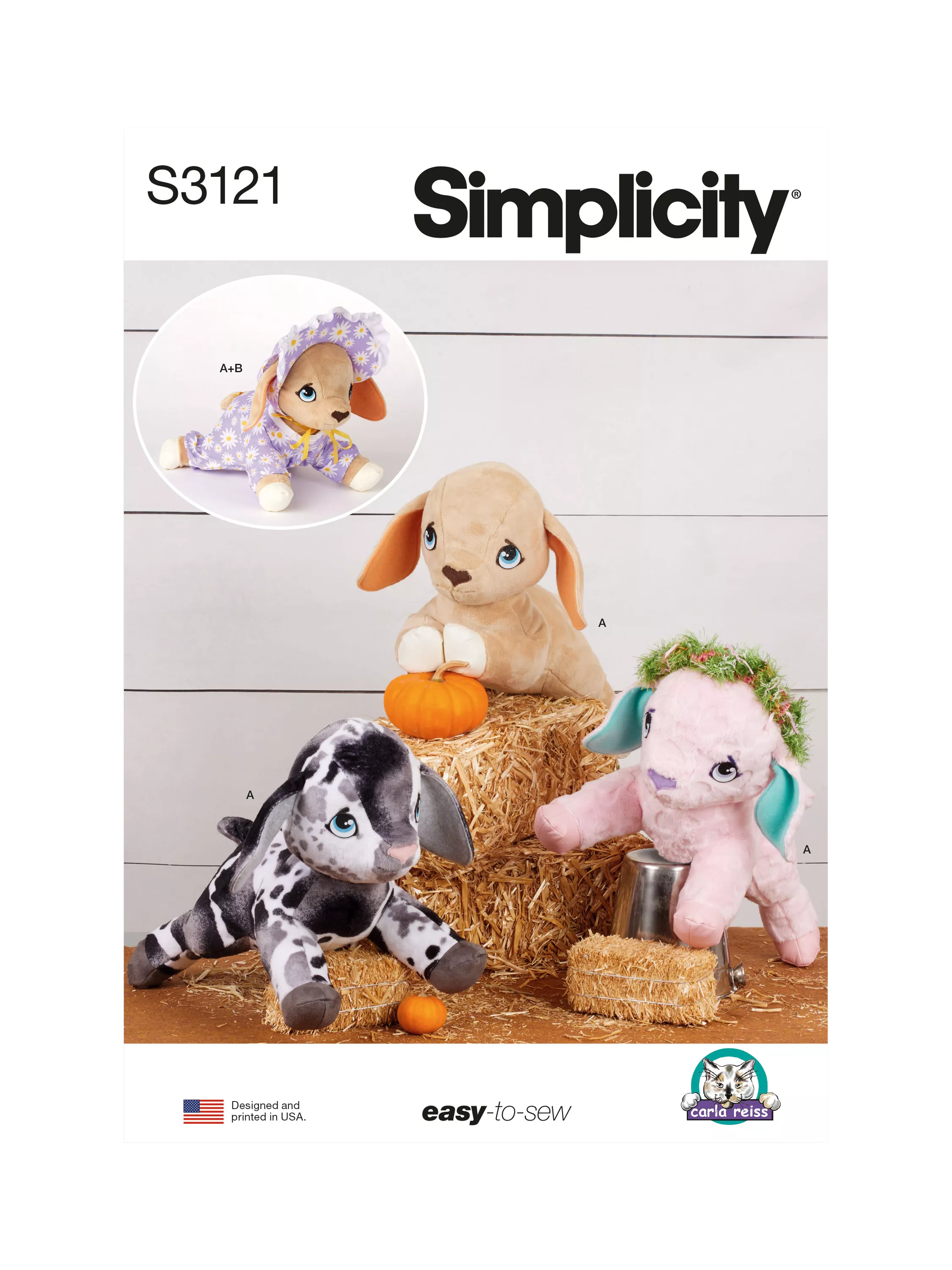 Simplicity baby goat plush toy sewing pattern 41cm (British brand)