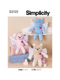 Simplicity Animal Angels plush toy sewing pattern 15-inch - British product