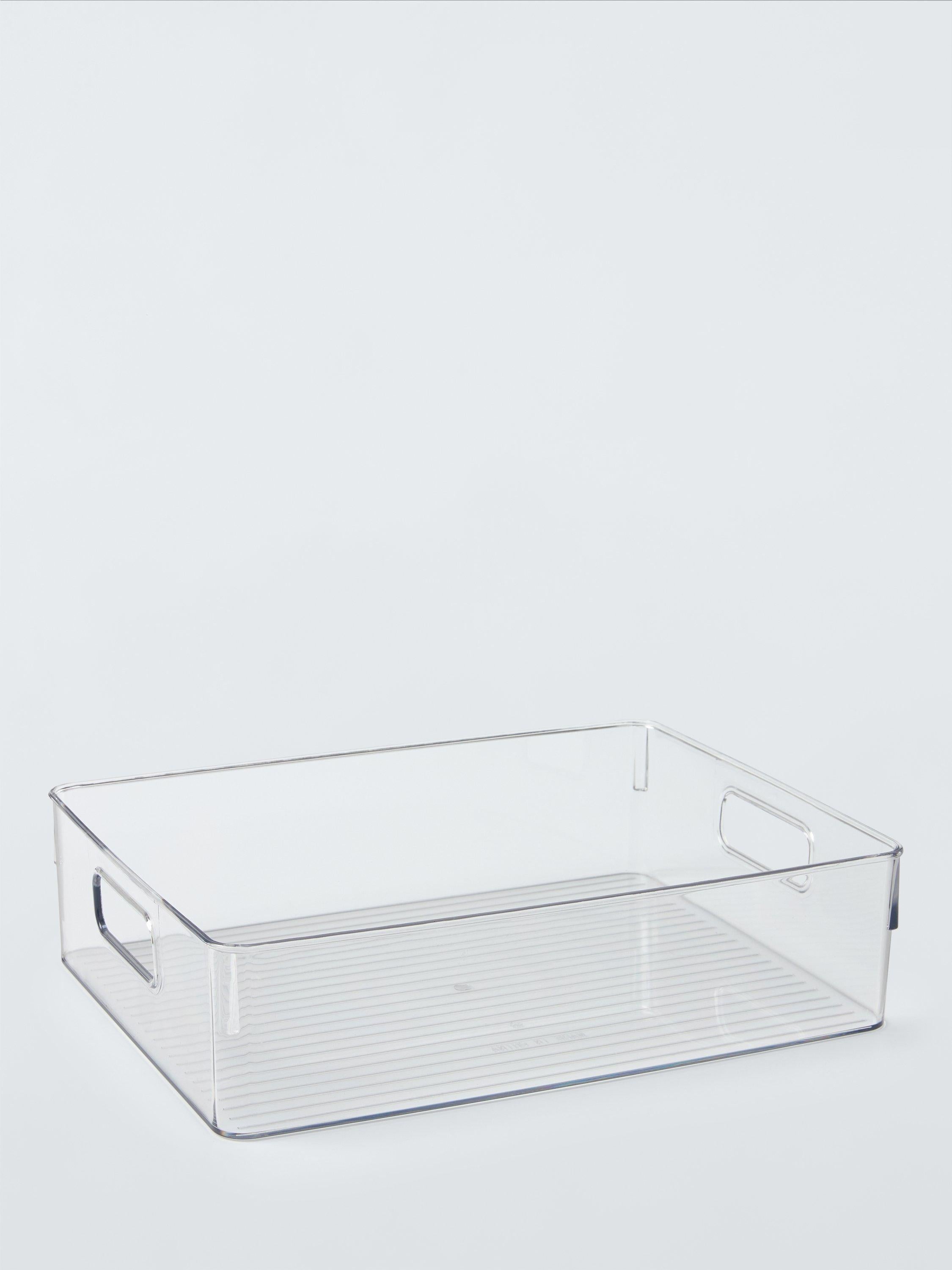 John Lewis clear plastic long storage box with handles, UK version