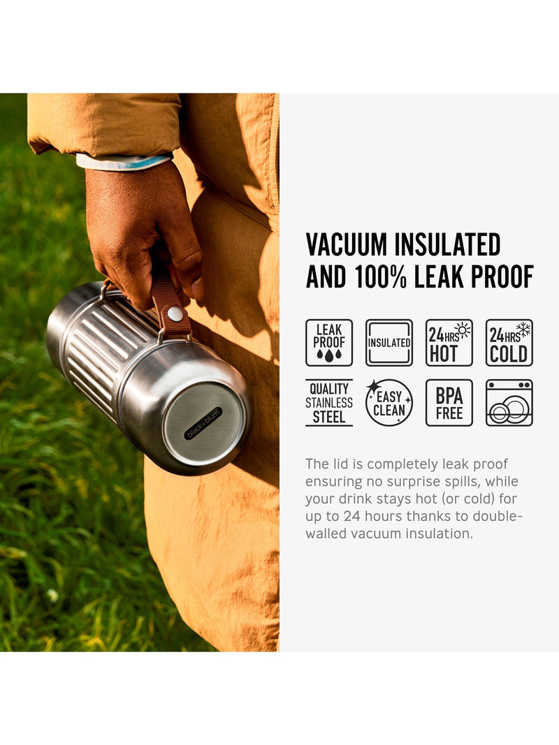 black+blum vacuum insulated flask with two cups 1L (British brand)