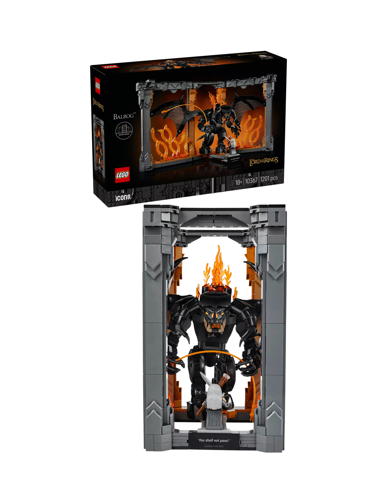 LEGO Icons Balrog book nook building set, imported from the UK