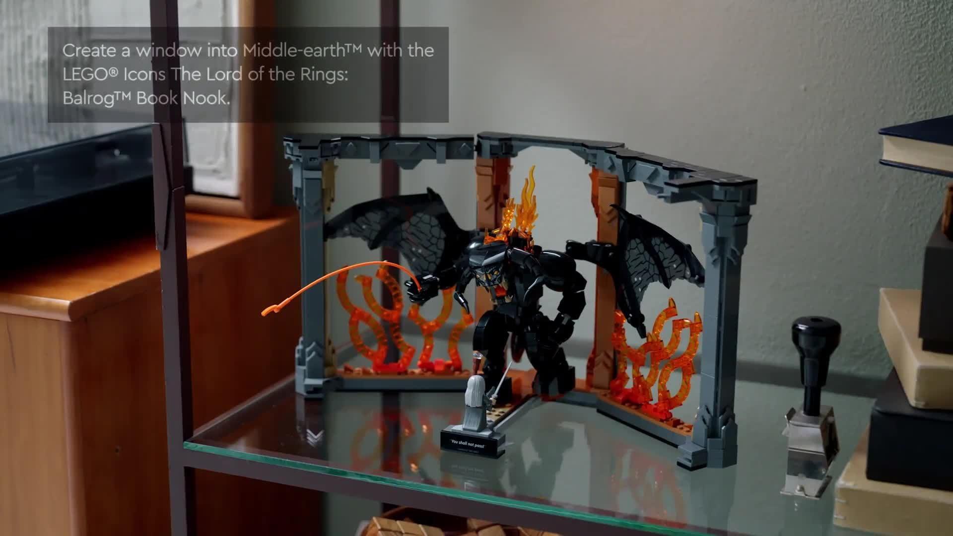 LEGO Icons Balrog book nook building set, imported from the UK