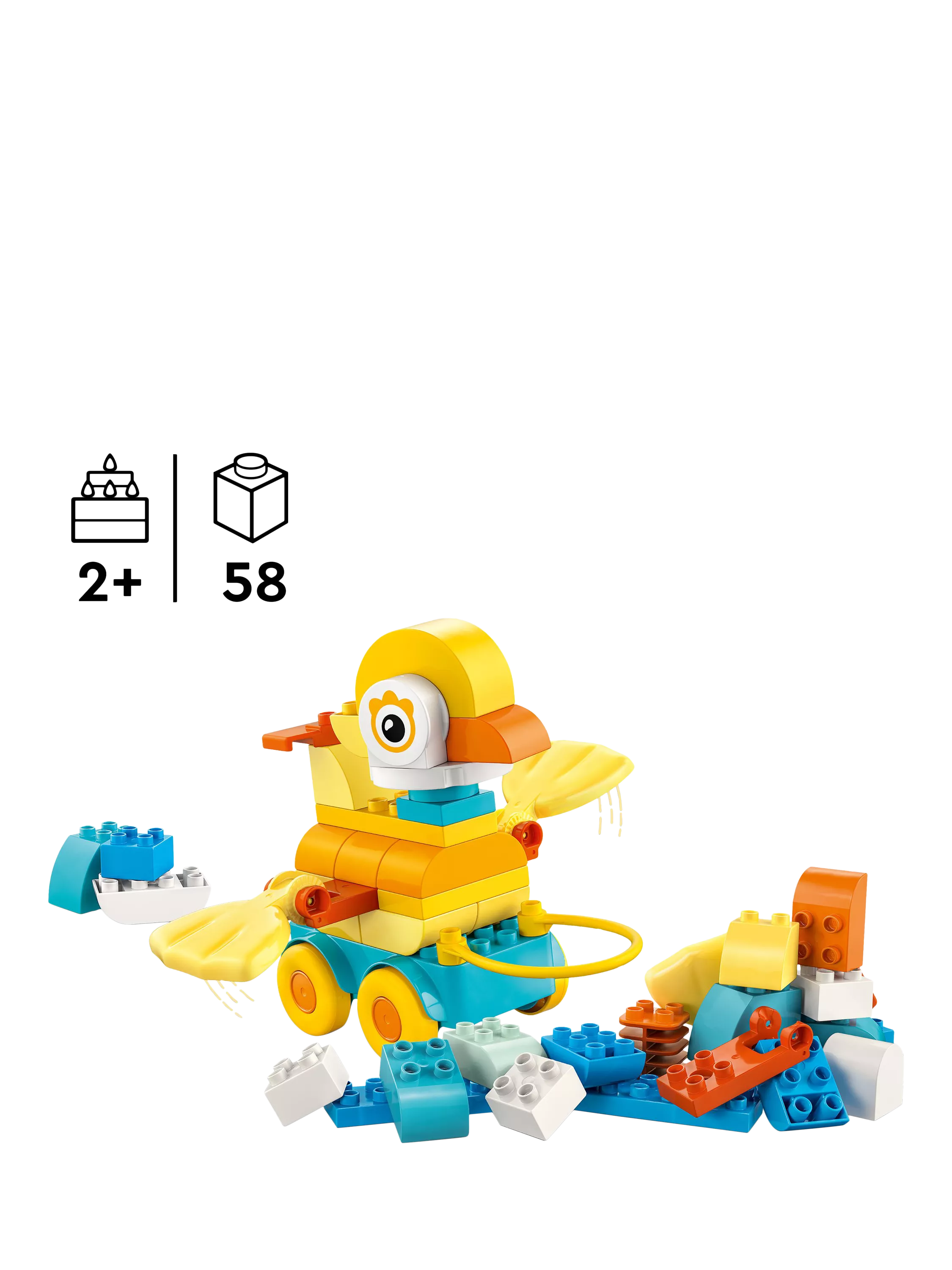 LEGO DUPLO 3-in-1 Animals on Wheels building toy, UK version