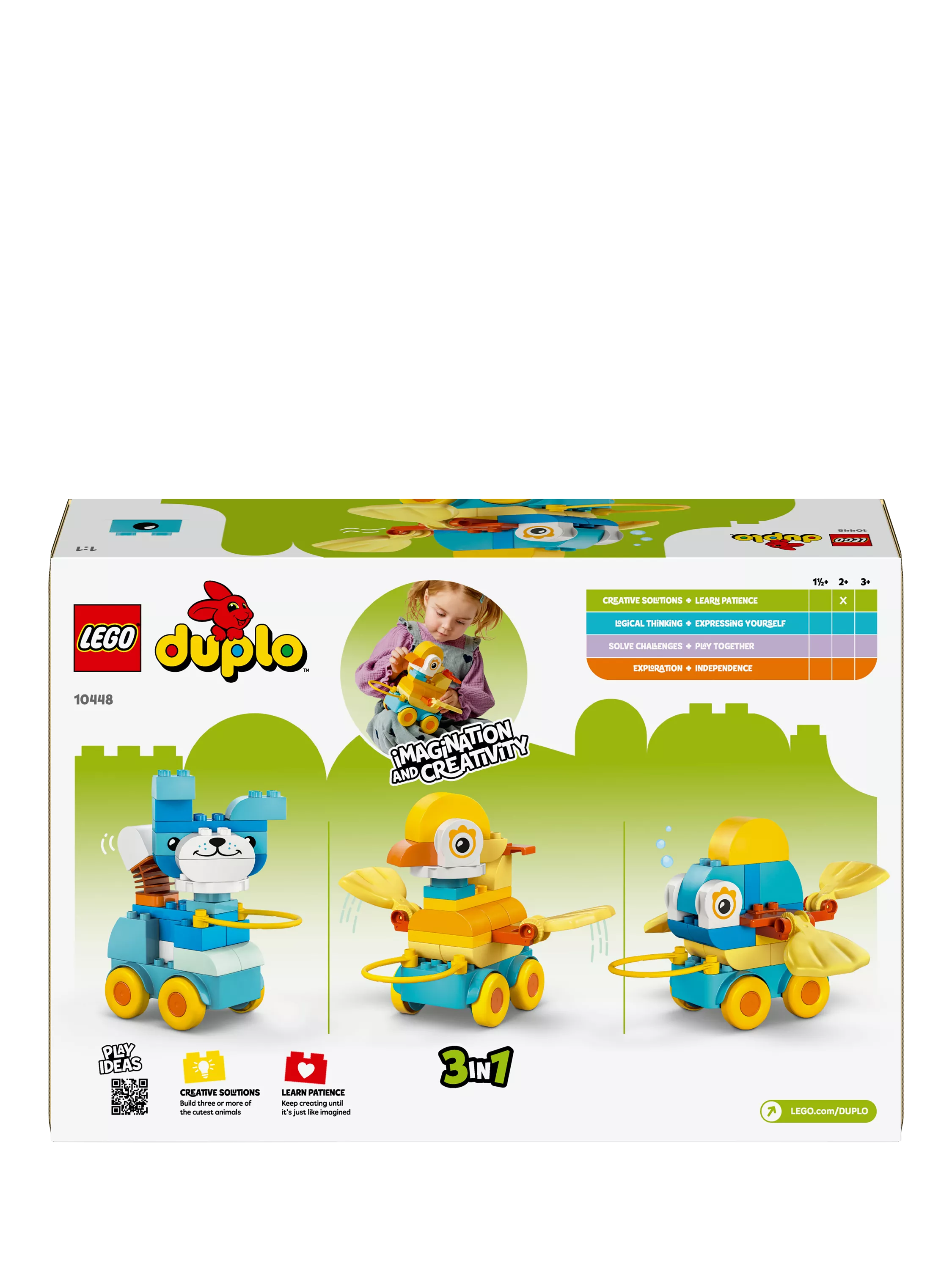 LEGO DUPLO 3-in-1 Animals on Wheels building toy, UK version