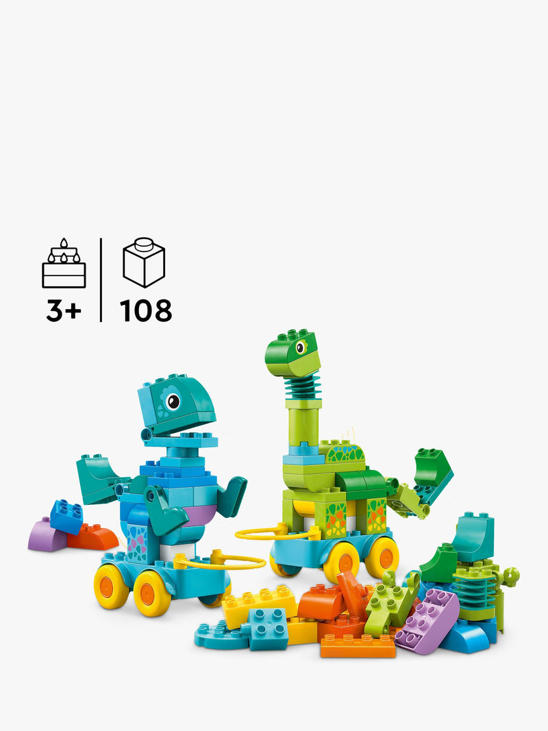 LEGO DUPLO 3-in-1 dinosaurs on wheels 108 pieces - British product
