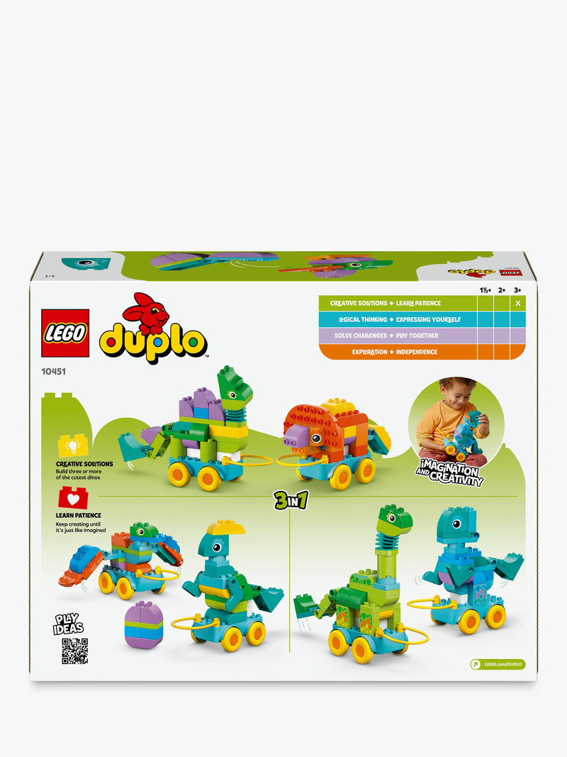 LEGO DUPLO 3-in-1 dinosaurs on wheels 108 pieces - British product