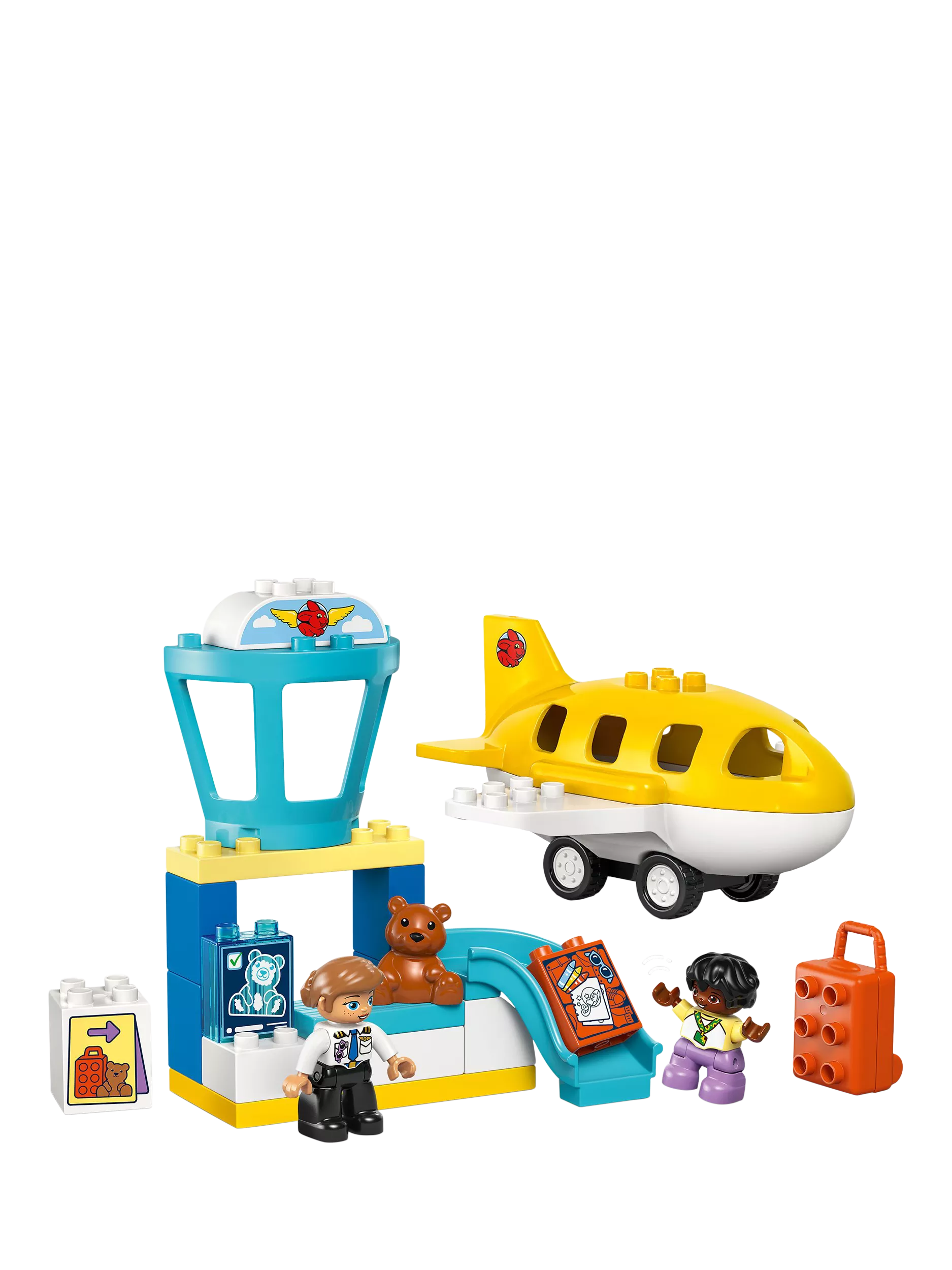 LEGO DUPLO airport playset for toddlers with figures and airplane, UK version