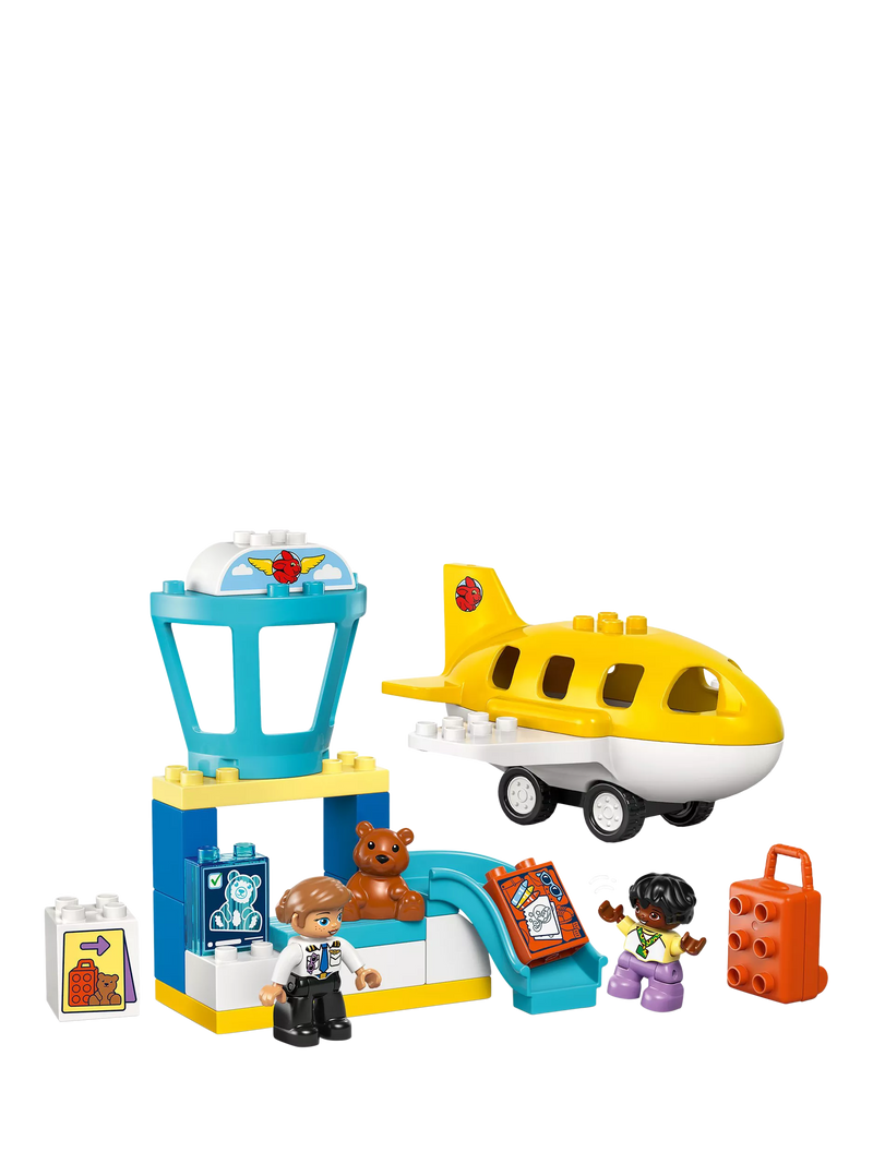LEGO DUPLO airport playset for toddlers with figures and airplane, UK version