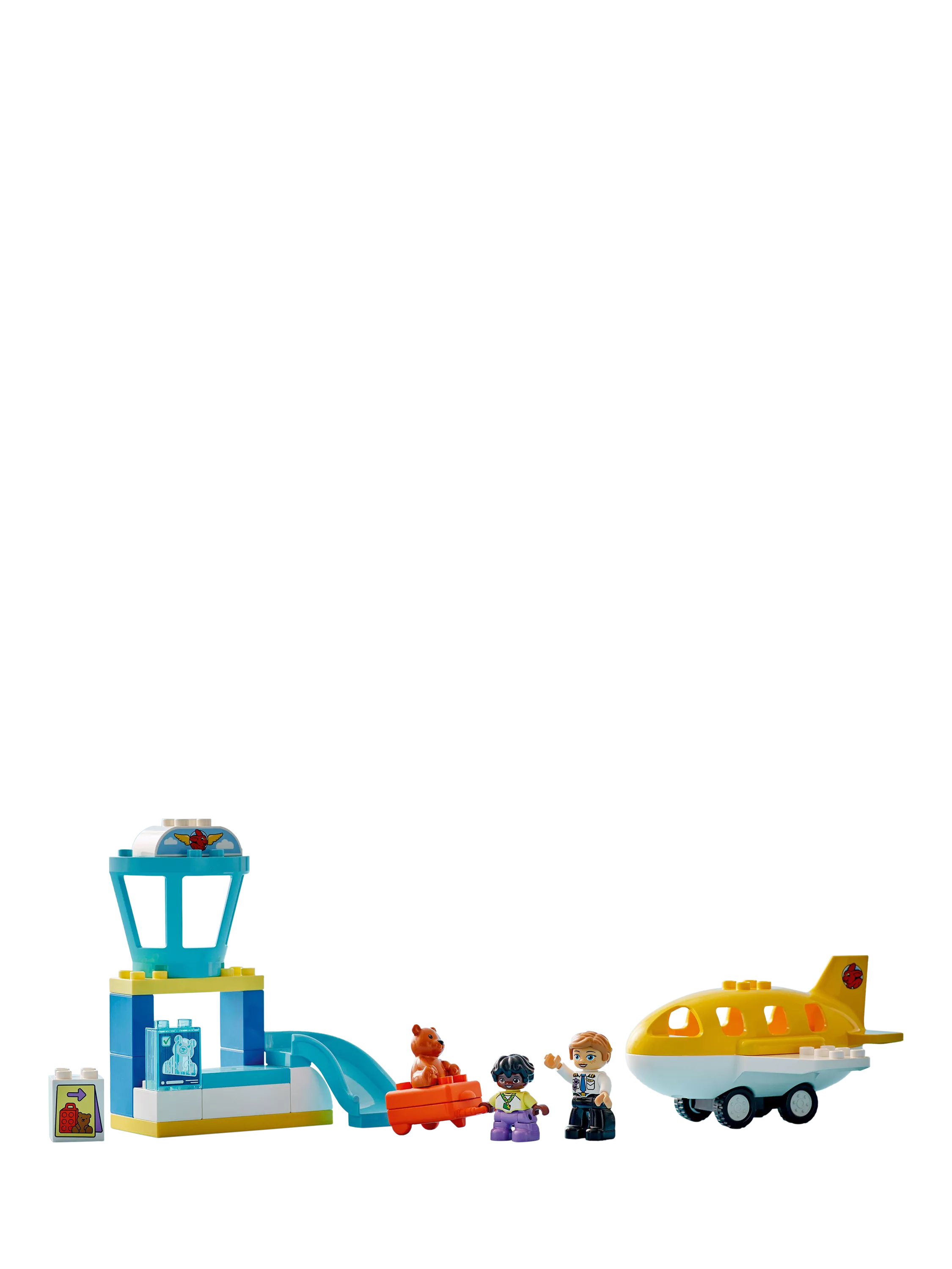 LEGO DUPLO airport playset for toddlers with figures and airplane, UK version