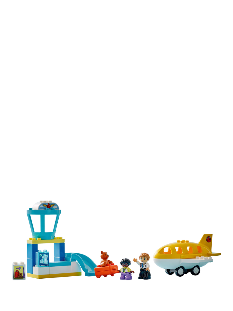 LEGO DUPLO airport playset for toddlers with figures and airplane, UK version