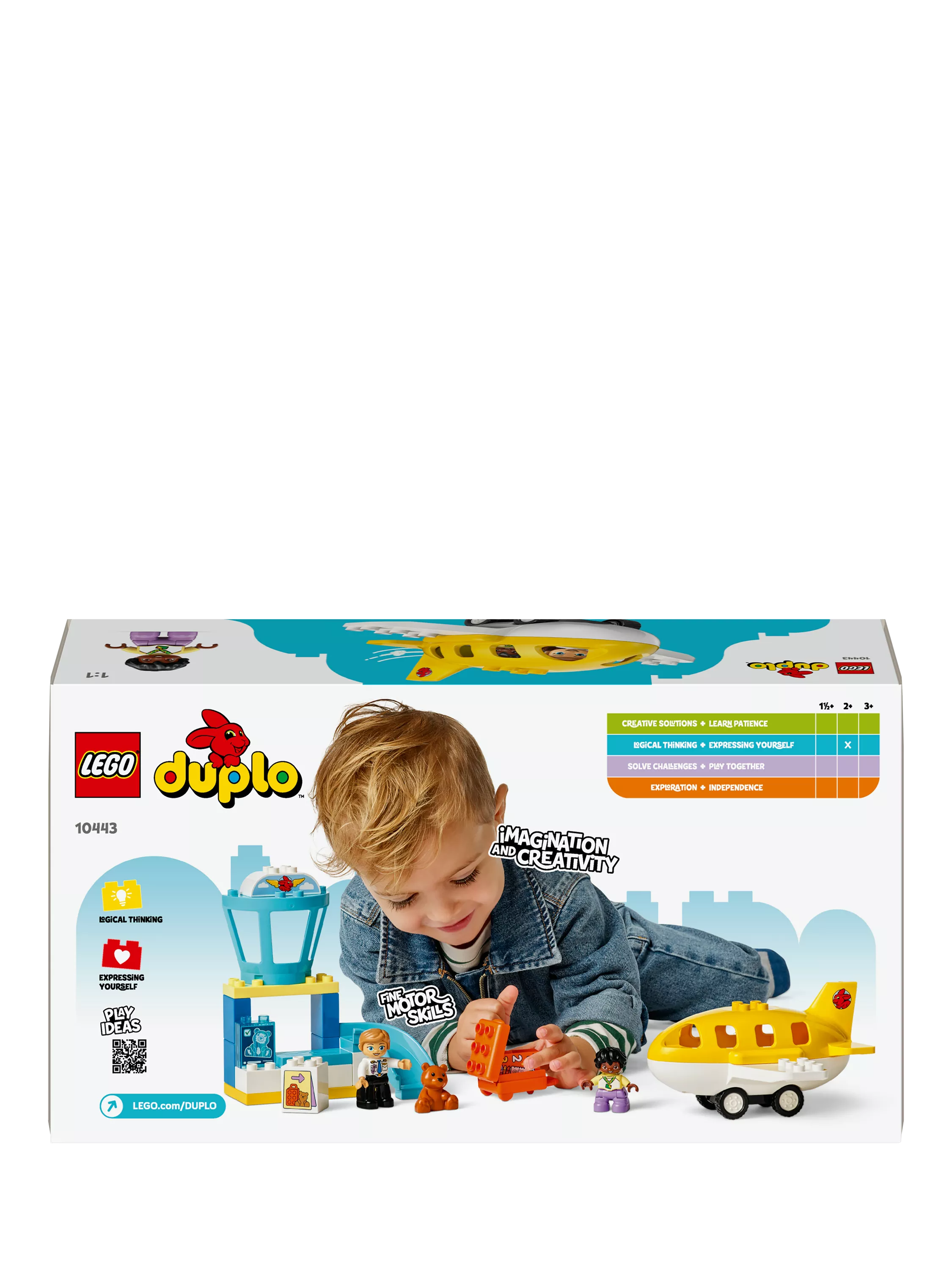 LEGO DUPLO airport playset for toddlers with figures and airplane, UK version