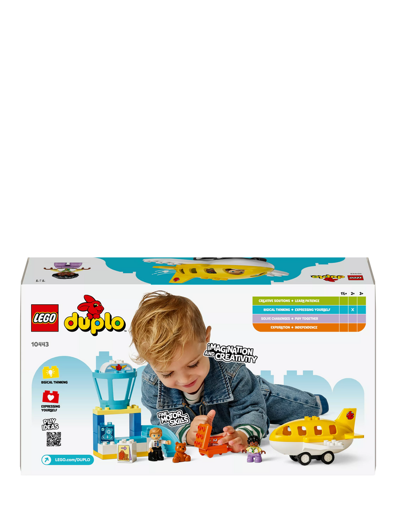 LEGO DUPLO airport playset for toddlers with figures and airplane, UK version