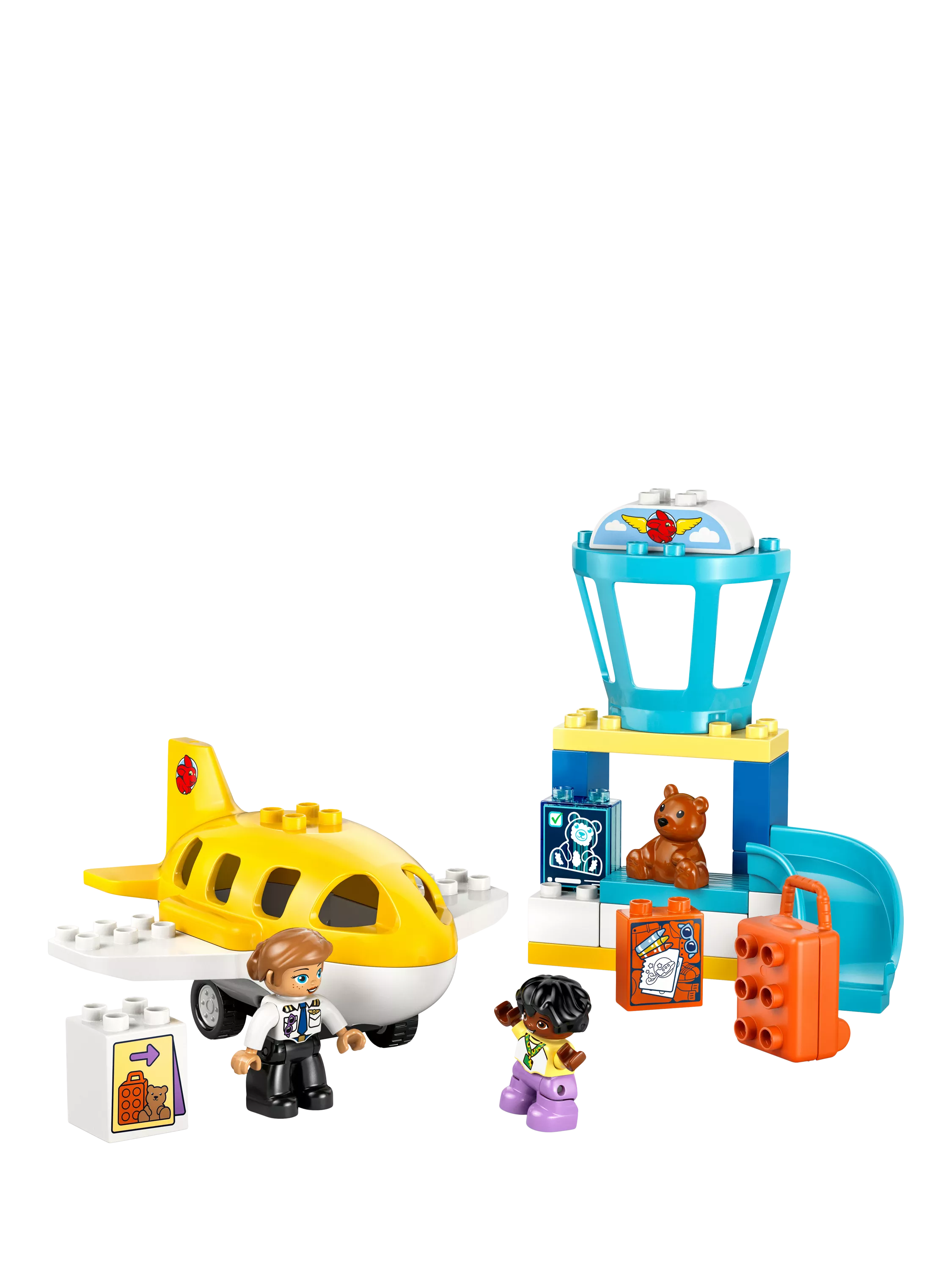 LEGO DUPLO airport playset for toddlers with figures and airplane, UK version