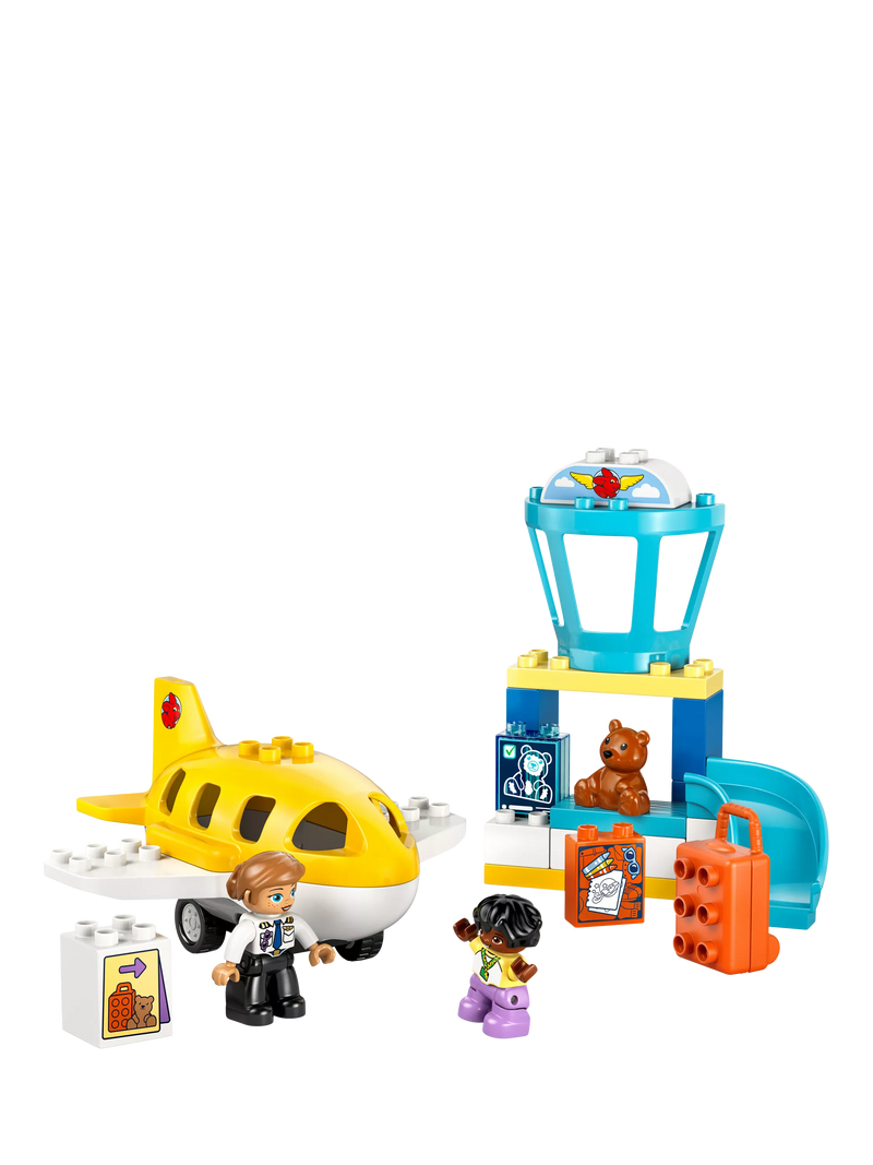 LEGO DUPLO airport playset for toddlers with figures and airplane, UK version