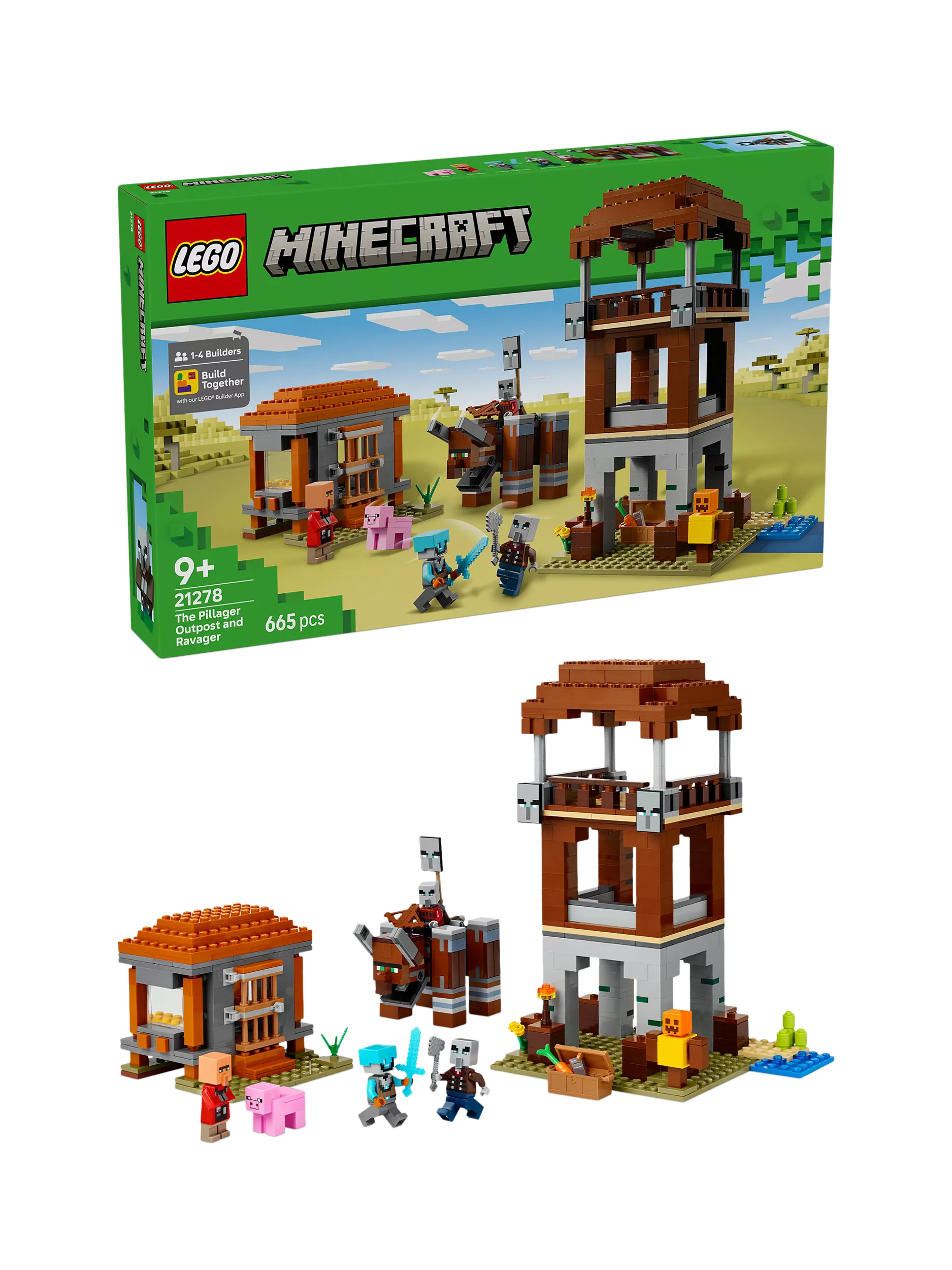 LEGO Minecraft The Pillager Outpost & Ravager building set, UK version