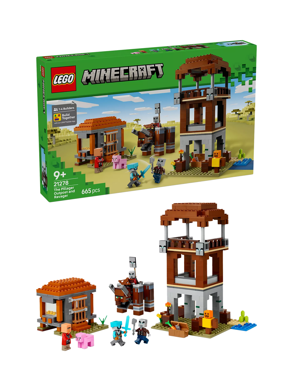 LEGO Minecraft The Pillager Outpost & Ravager building set, UK version