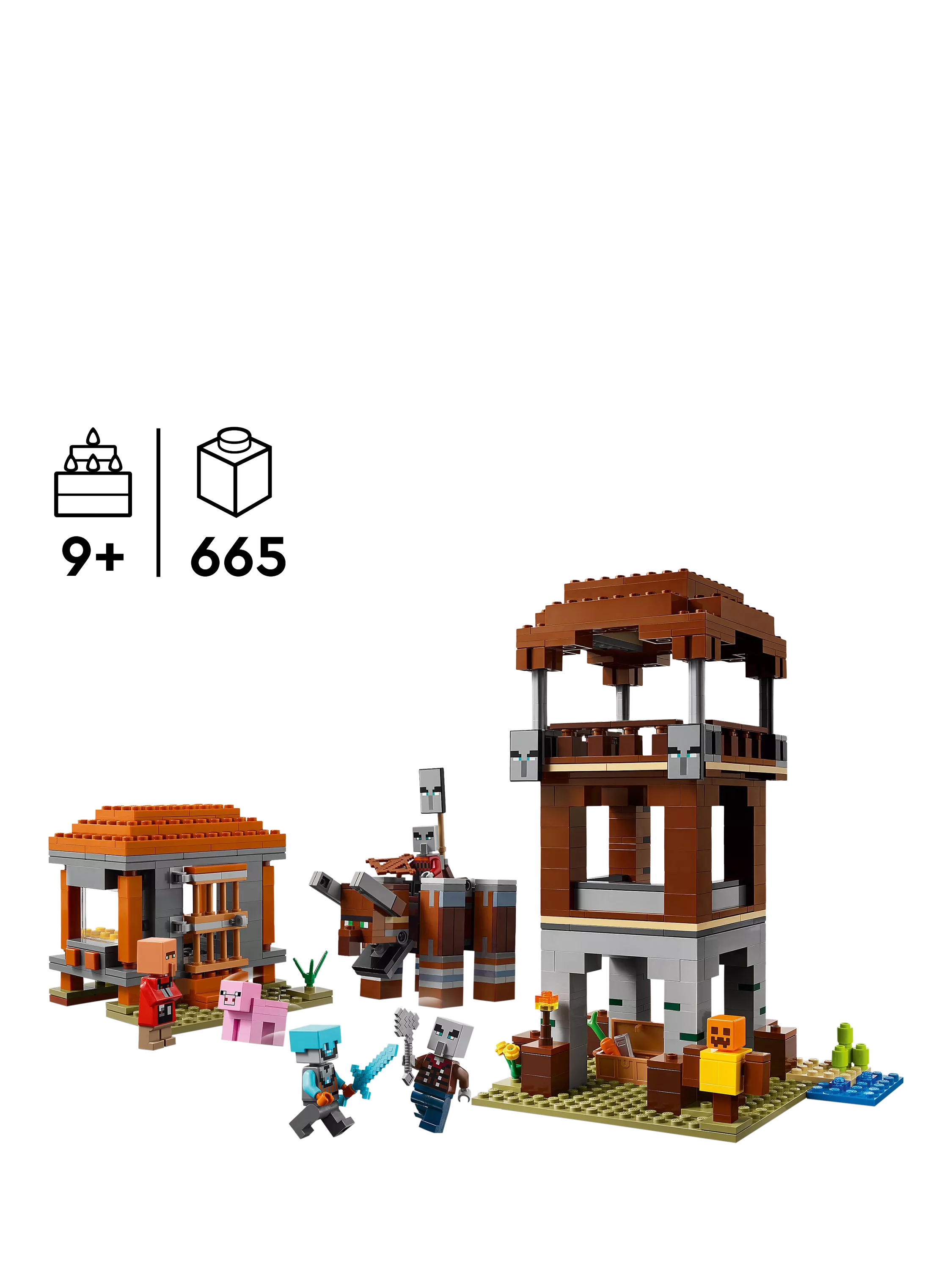LEGO Minecraft The Pillager Outpost & Ravager building set, UK version