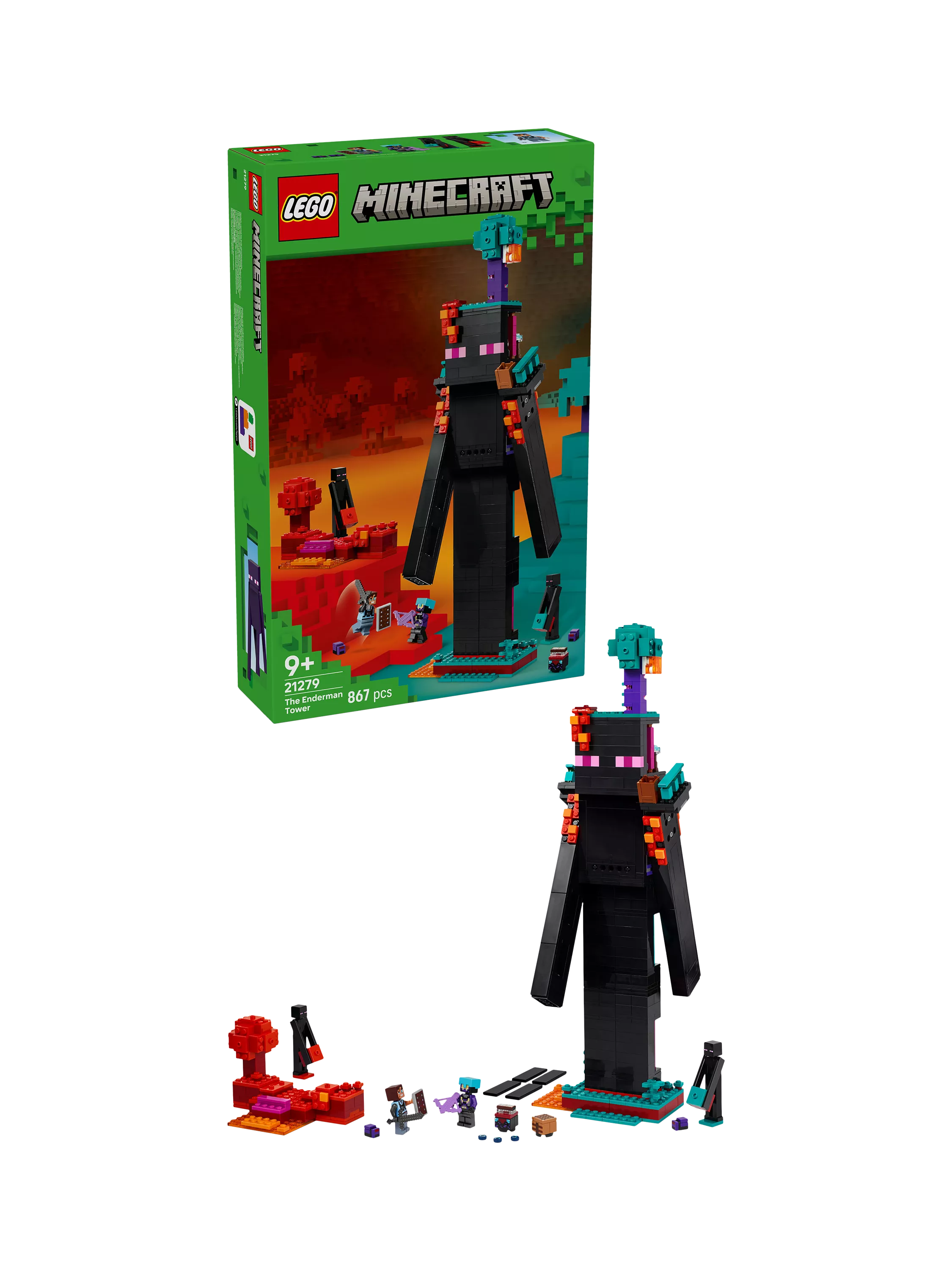 LEGO Minecraft Enderman Tower building set 867 pieces, imported from the UK