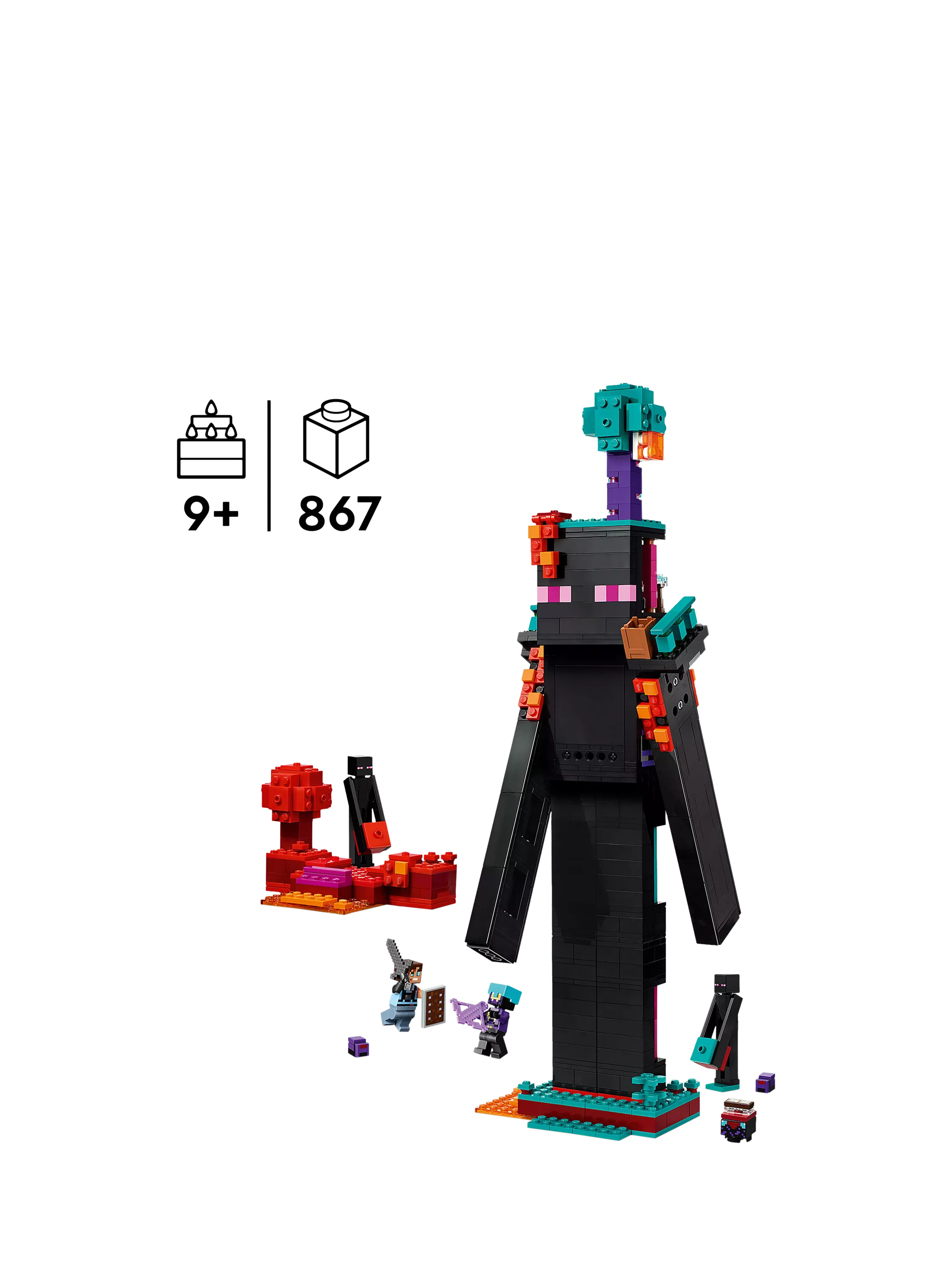 LEGO Minecraft Enderman Tower building set 867 pieces, imported from the UK