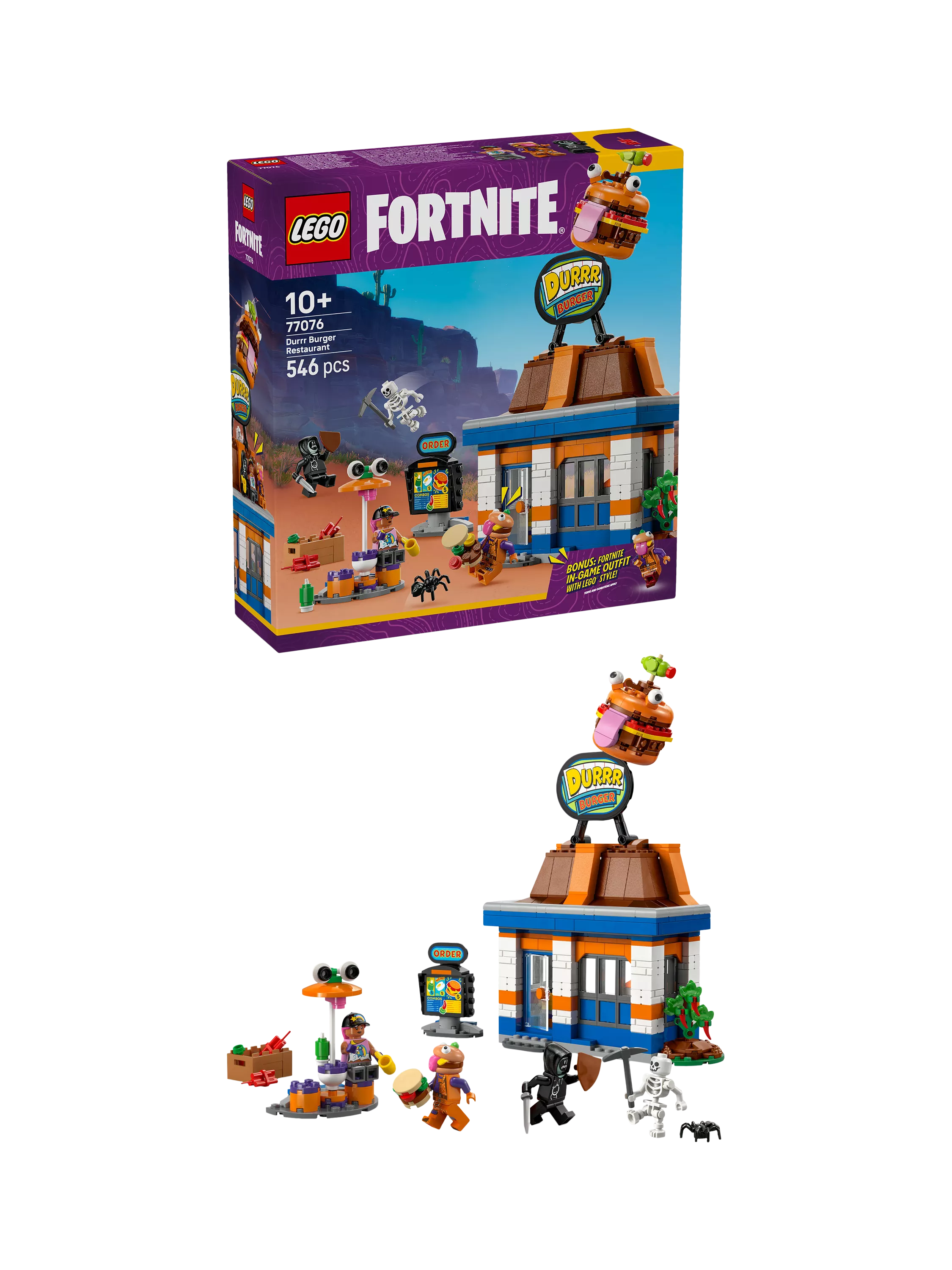LEGO Fortnite Durrr Burger Restaurant toy building set, UK version