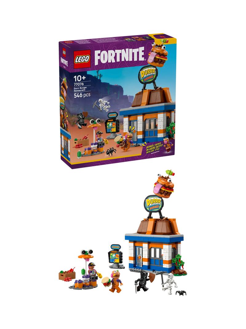 LEGO Fortnite Durrr Burger Restaurant toy building set, UK version