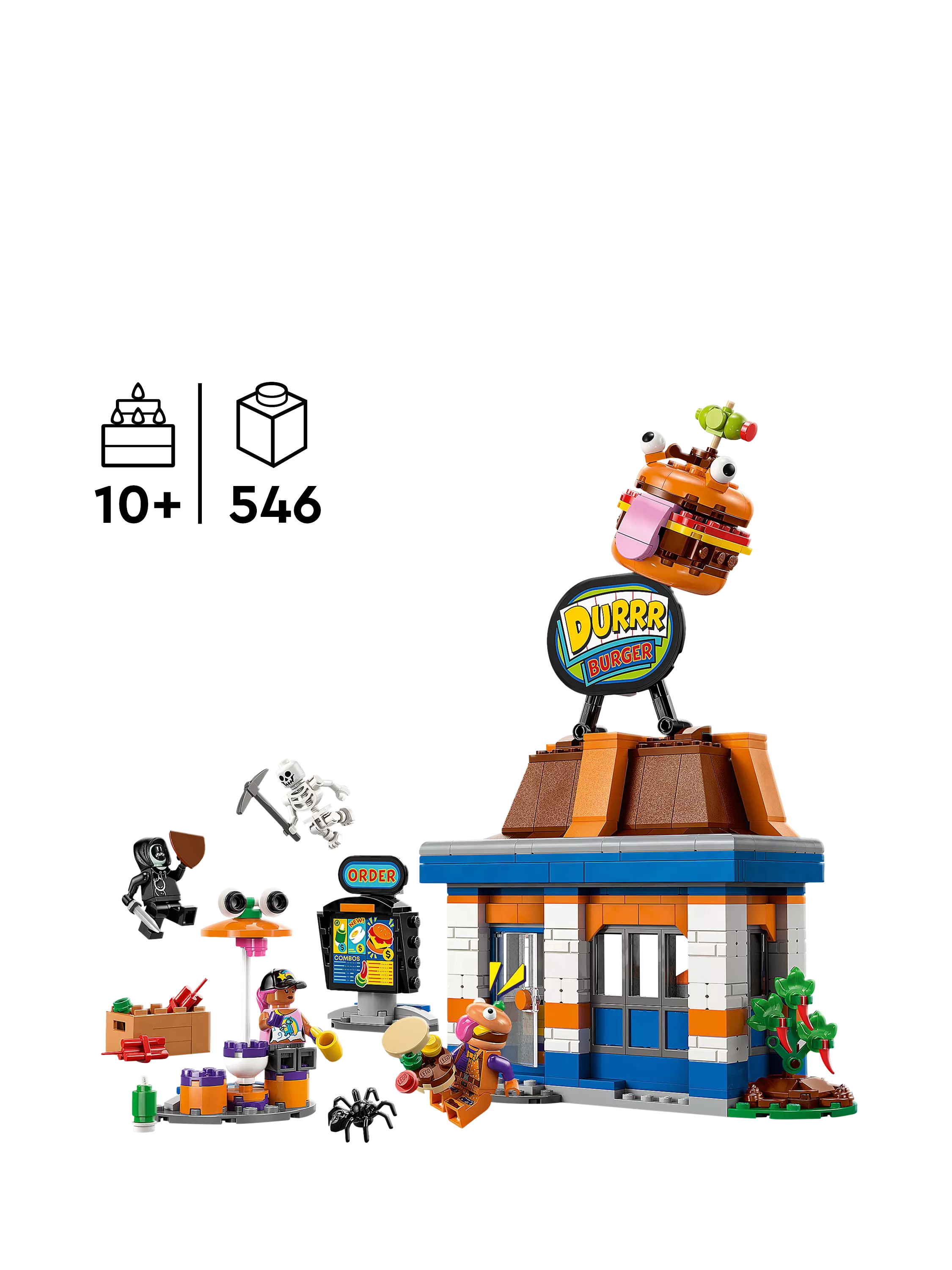 LEGO Fortnite Durrr Burger Restaurant toy building set, UK version
