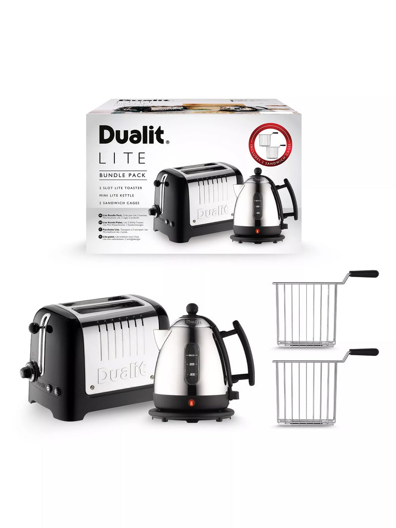 Dualit Lite kettle and toaster set black (British brand)