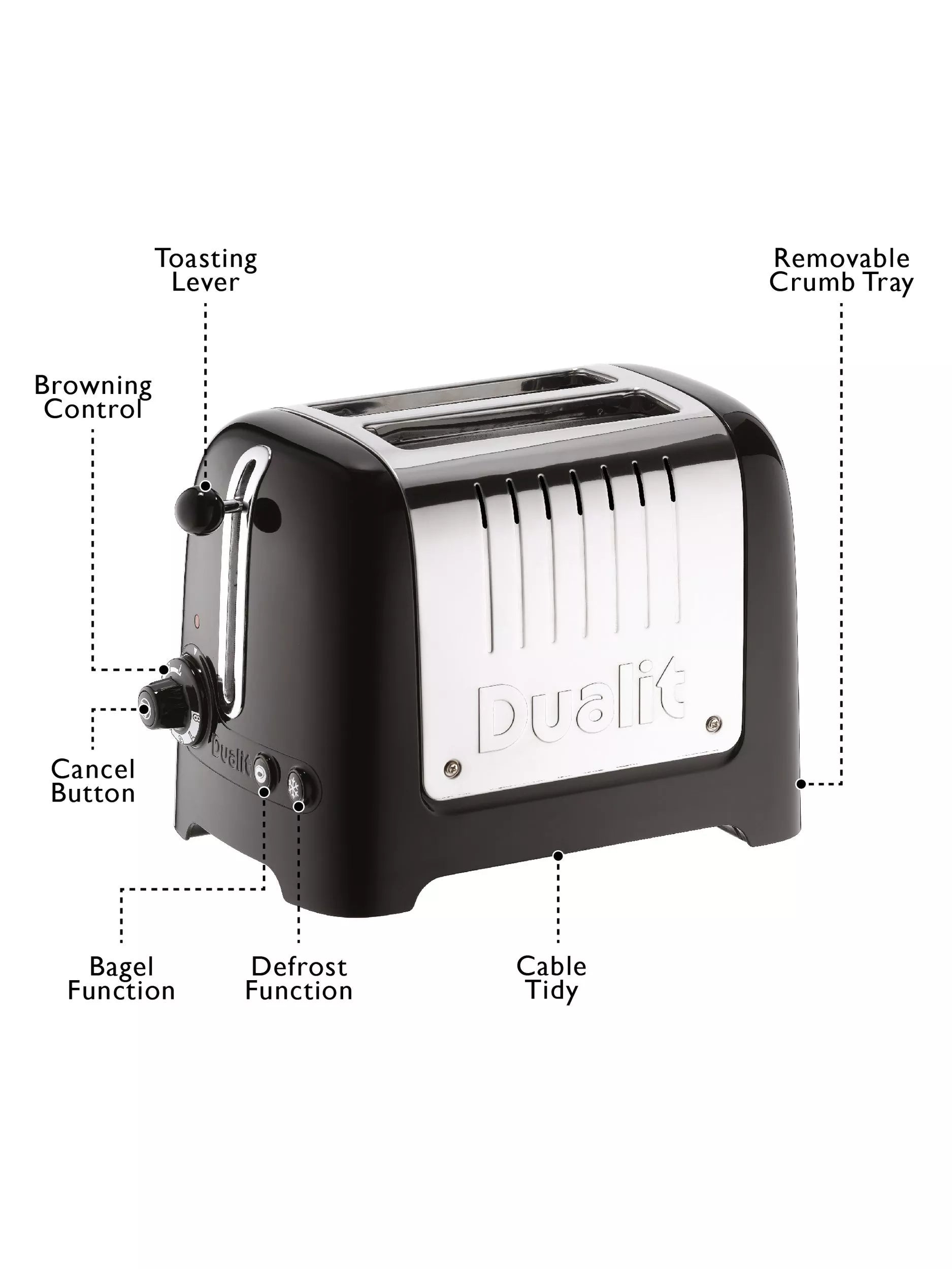 Dualit Lite kettle and toaster set black (British brand)