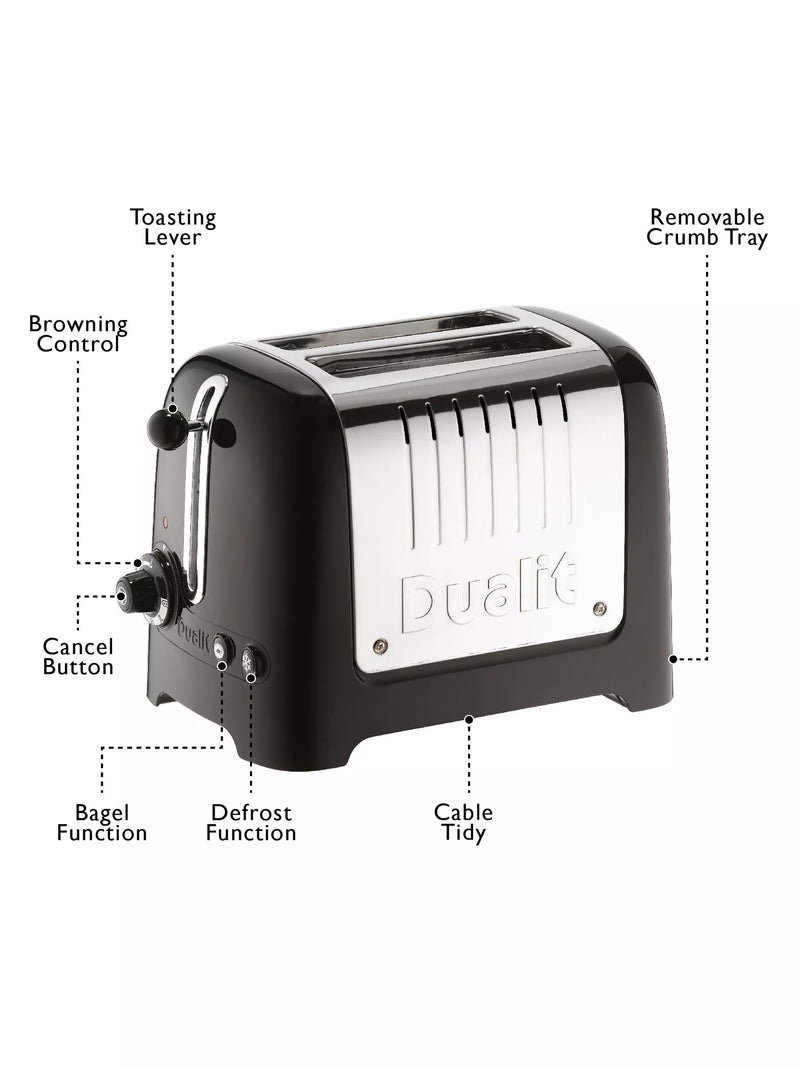 Dualit Lite kettle and toaster set black (British brand)