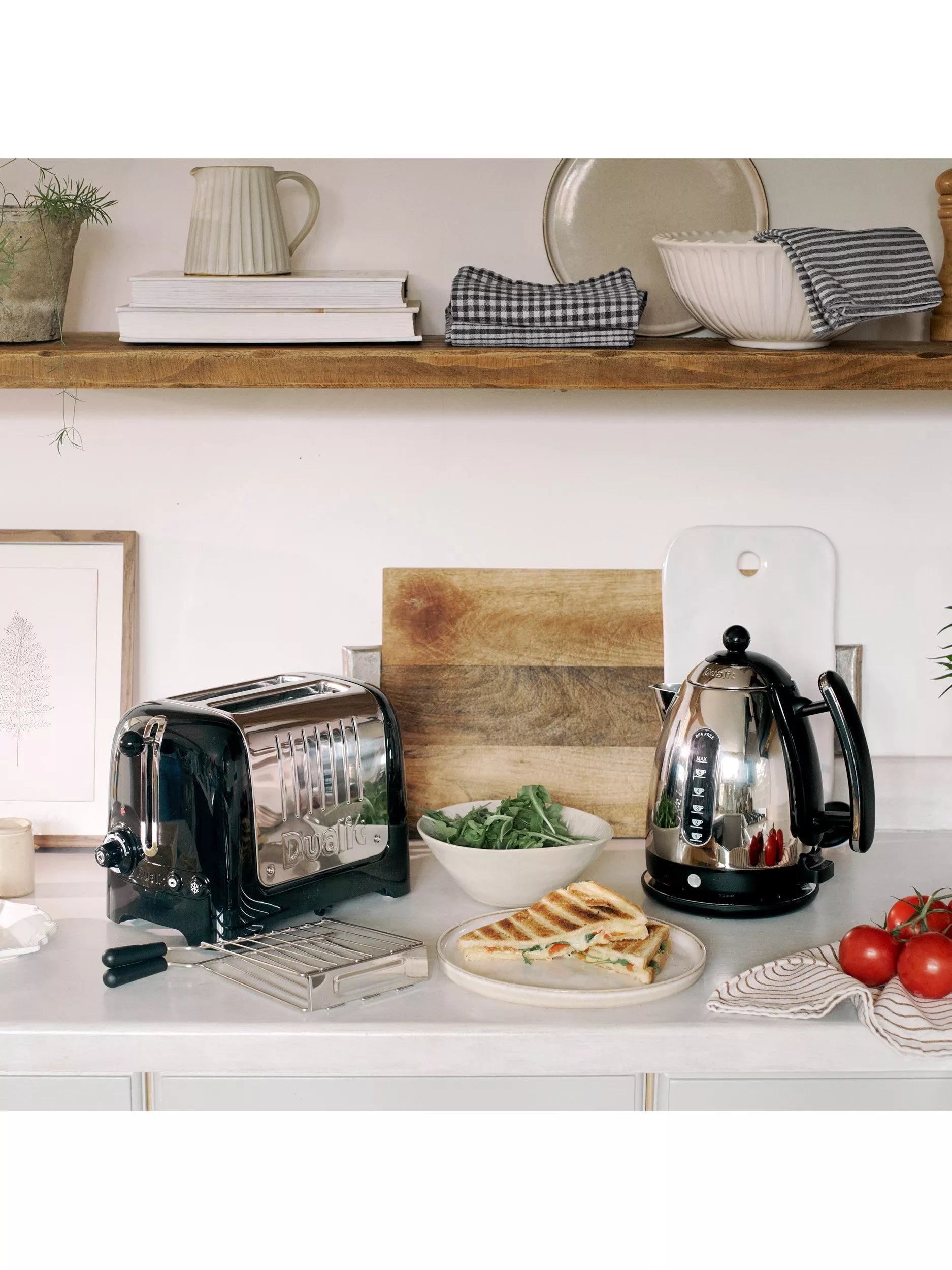 Dualit Lite kettle and toaster set black (British brand)