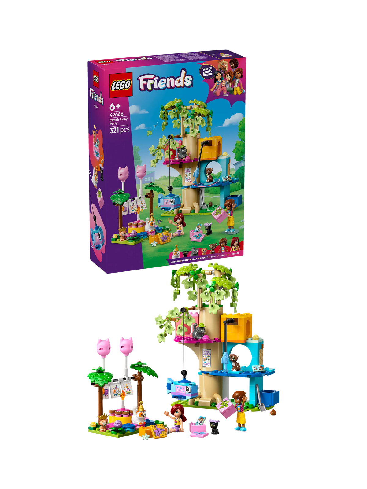 Lego Friends Cat Birthday Party and Tree House building set, UK version
