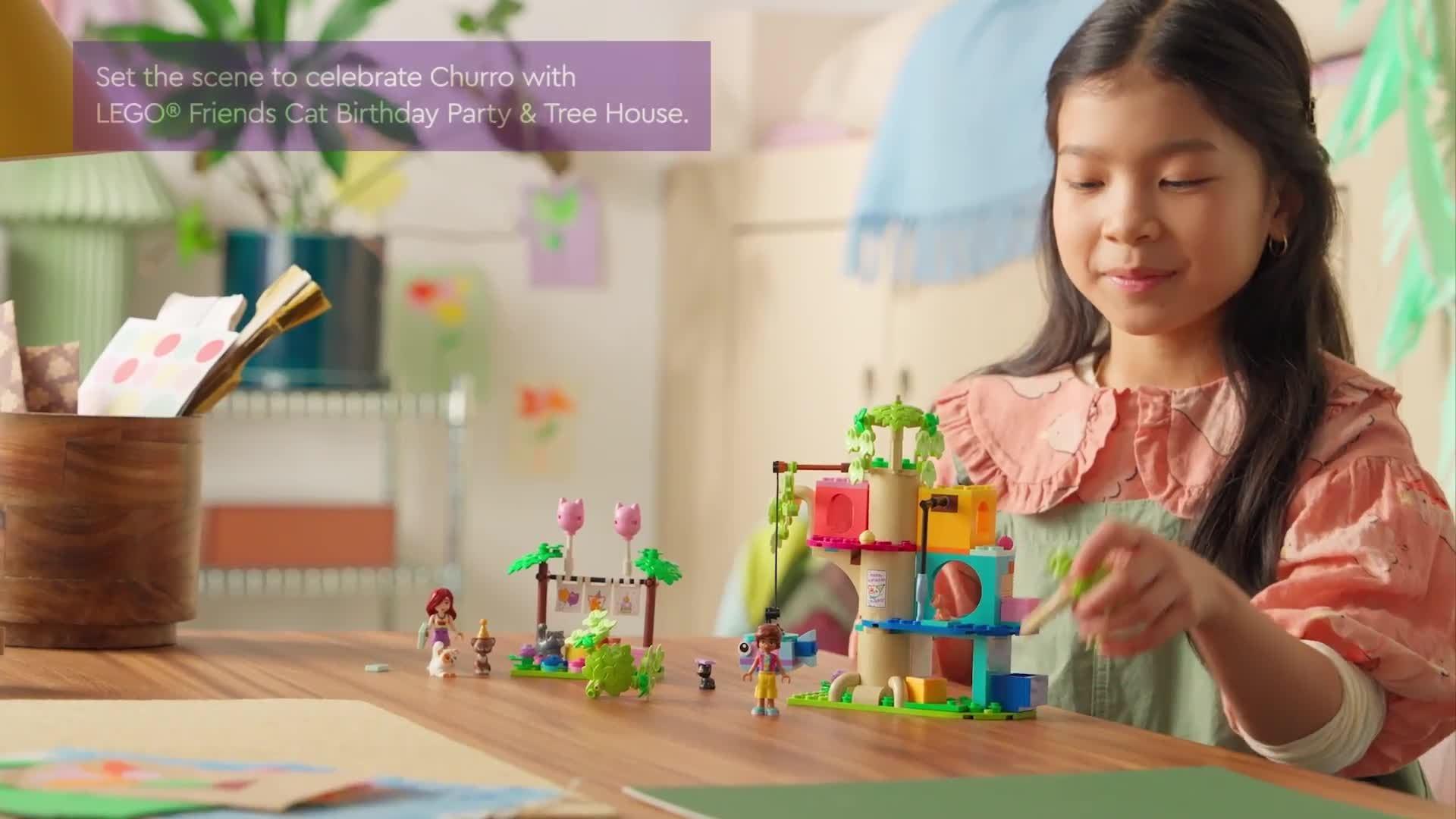 Lego Friends Cat Birthday Party and Tree House building set, UK version