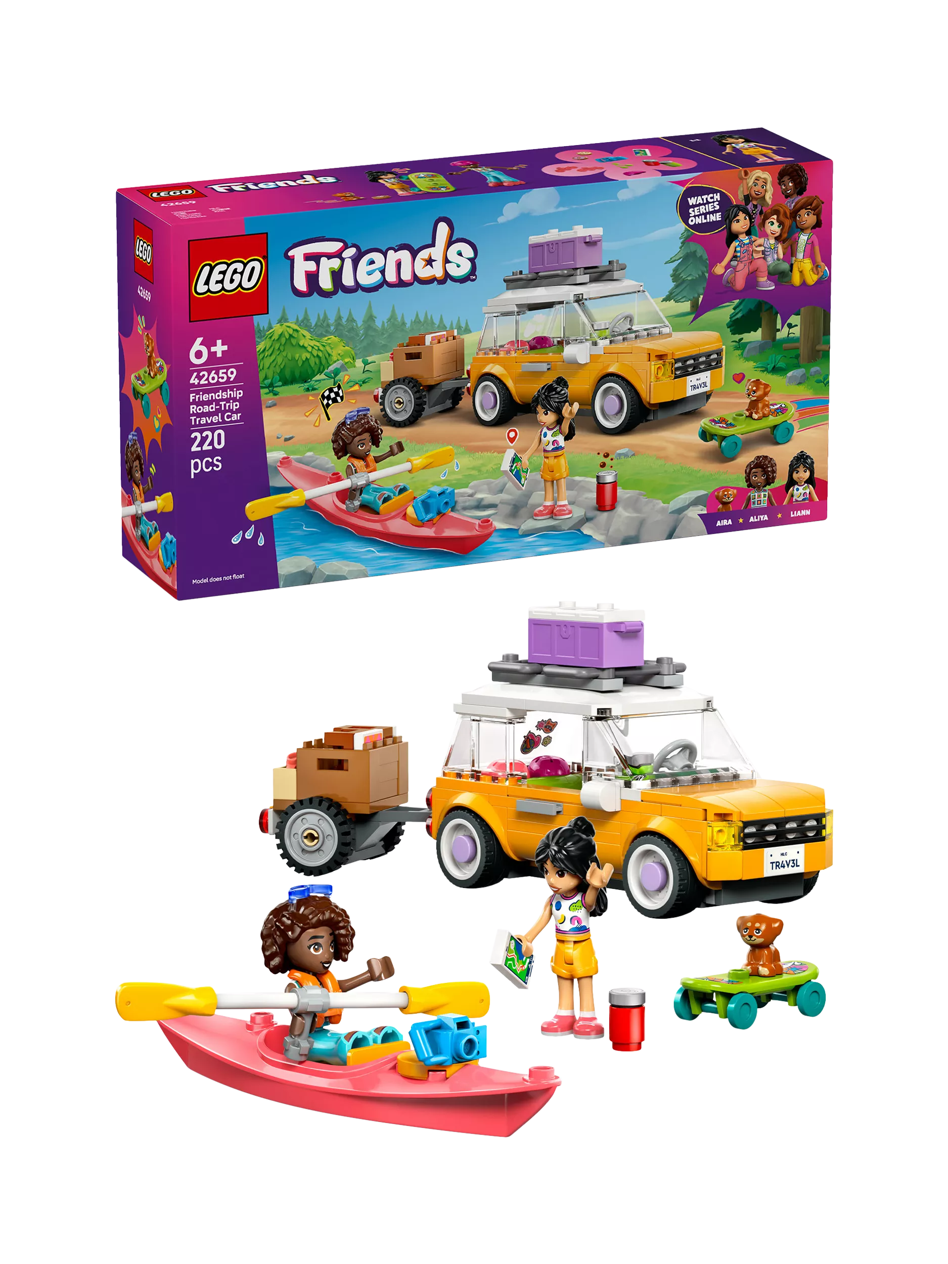 LEGO Friends road trip car with trailer minidolls, UK version