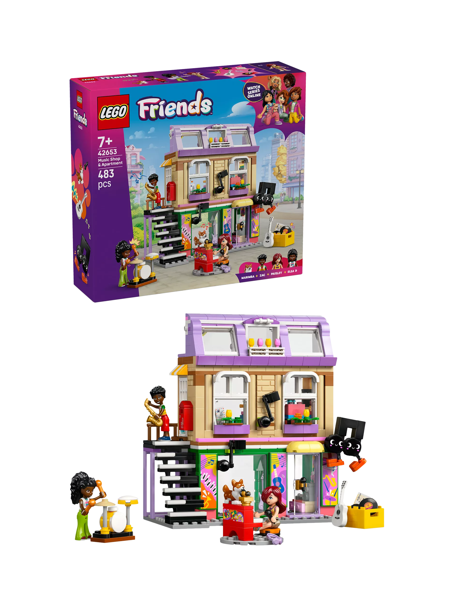LEGO Friends Musikladen und Apartment 483-teiliges Bauset, UK-Version