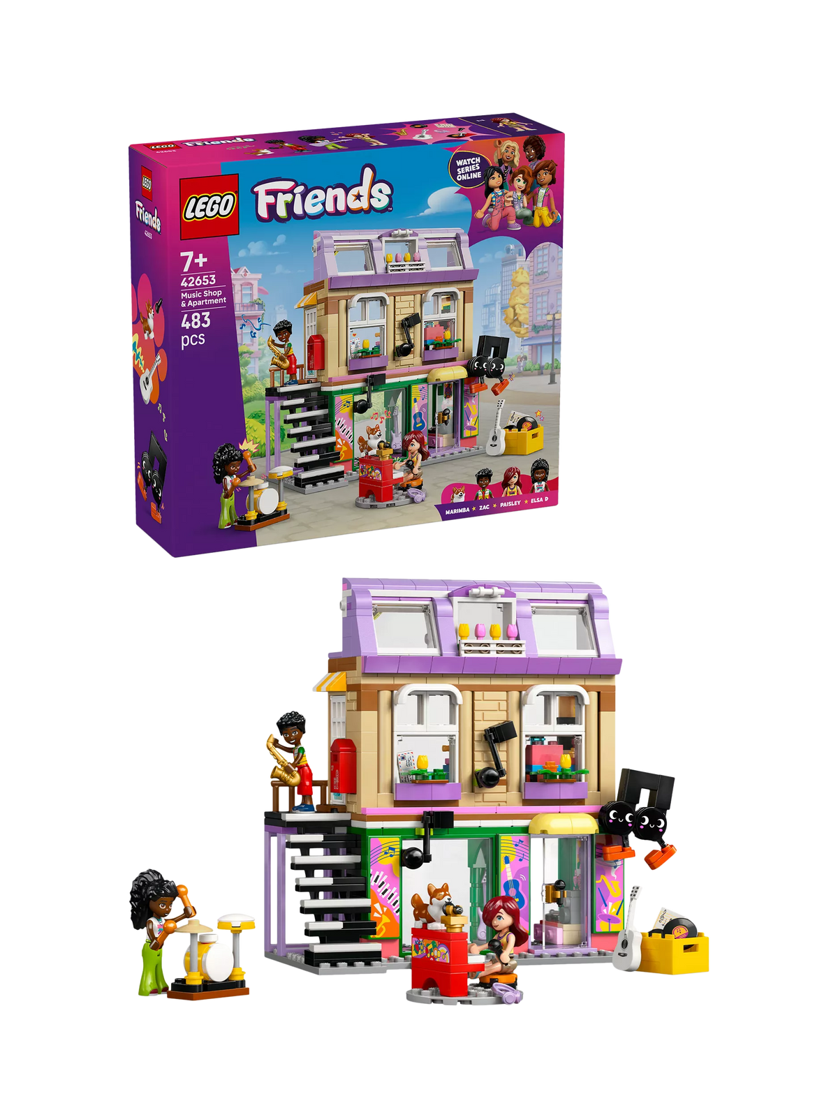 LEGO Friends Musikladen und Apartment 483-teiliges Bauset, UK-Version