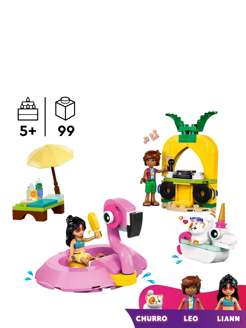 LEGO Friends Unicorn & Flamingo Pool Party building set, UK version