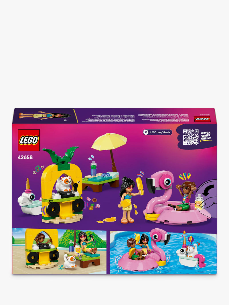 LEGO Friends Unicorn & Flamingo Pool Party building set, UK version