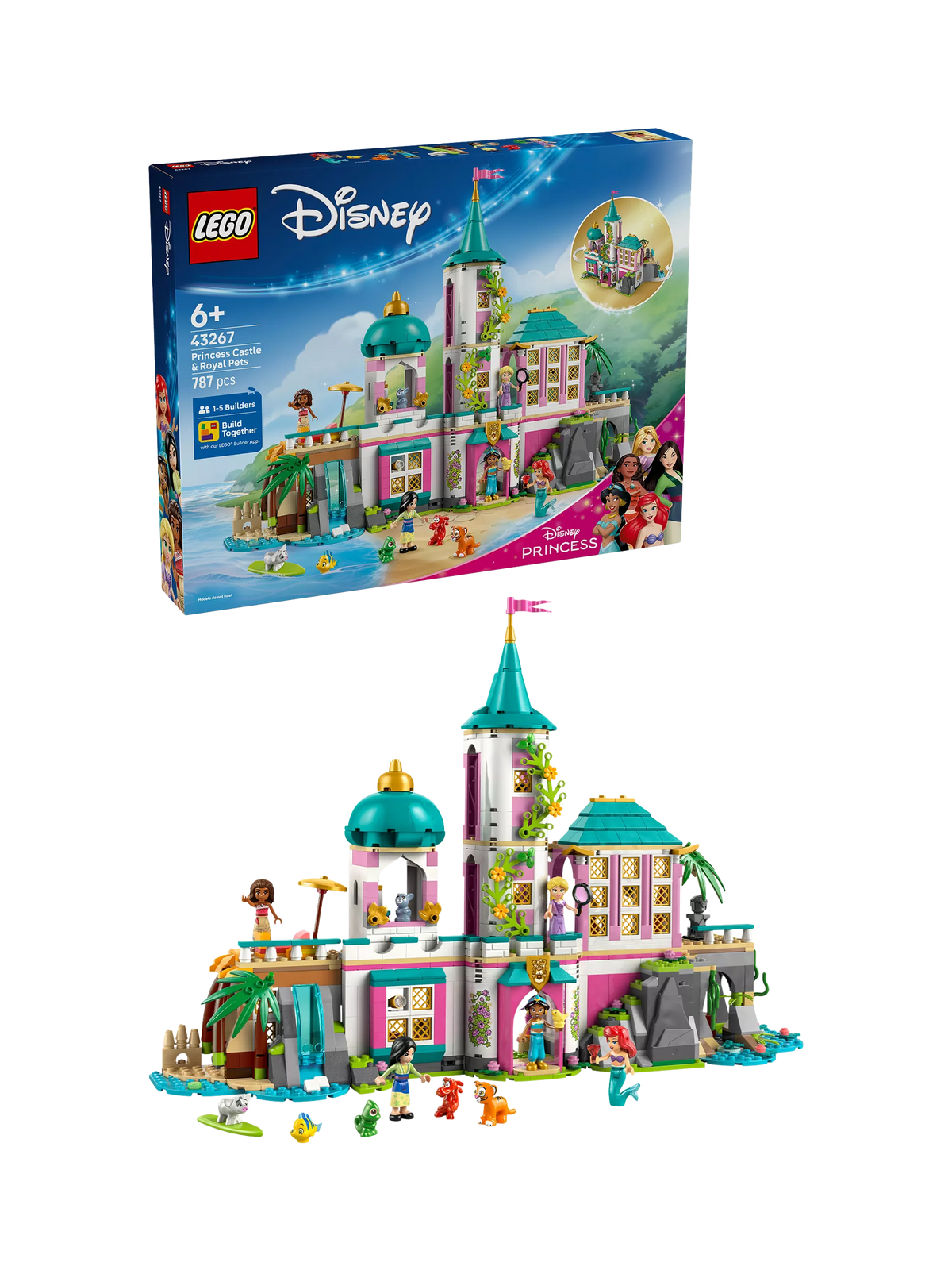 LEGO Disney Princess Castle & Royal Pets building toy set, UK version