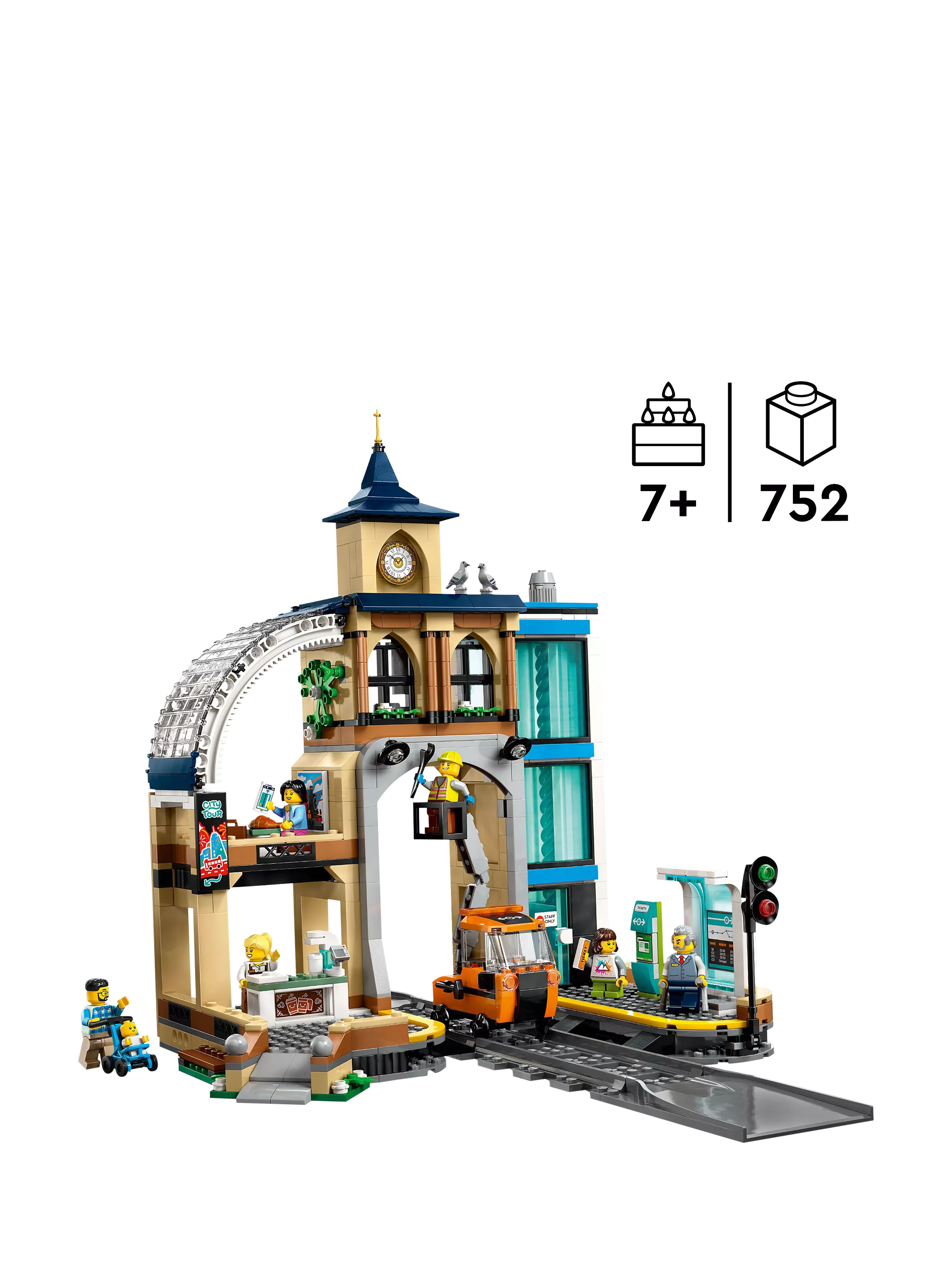 LEGO City Central Train Station construction toy set, UK version