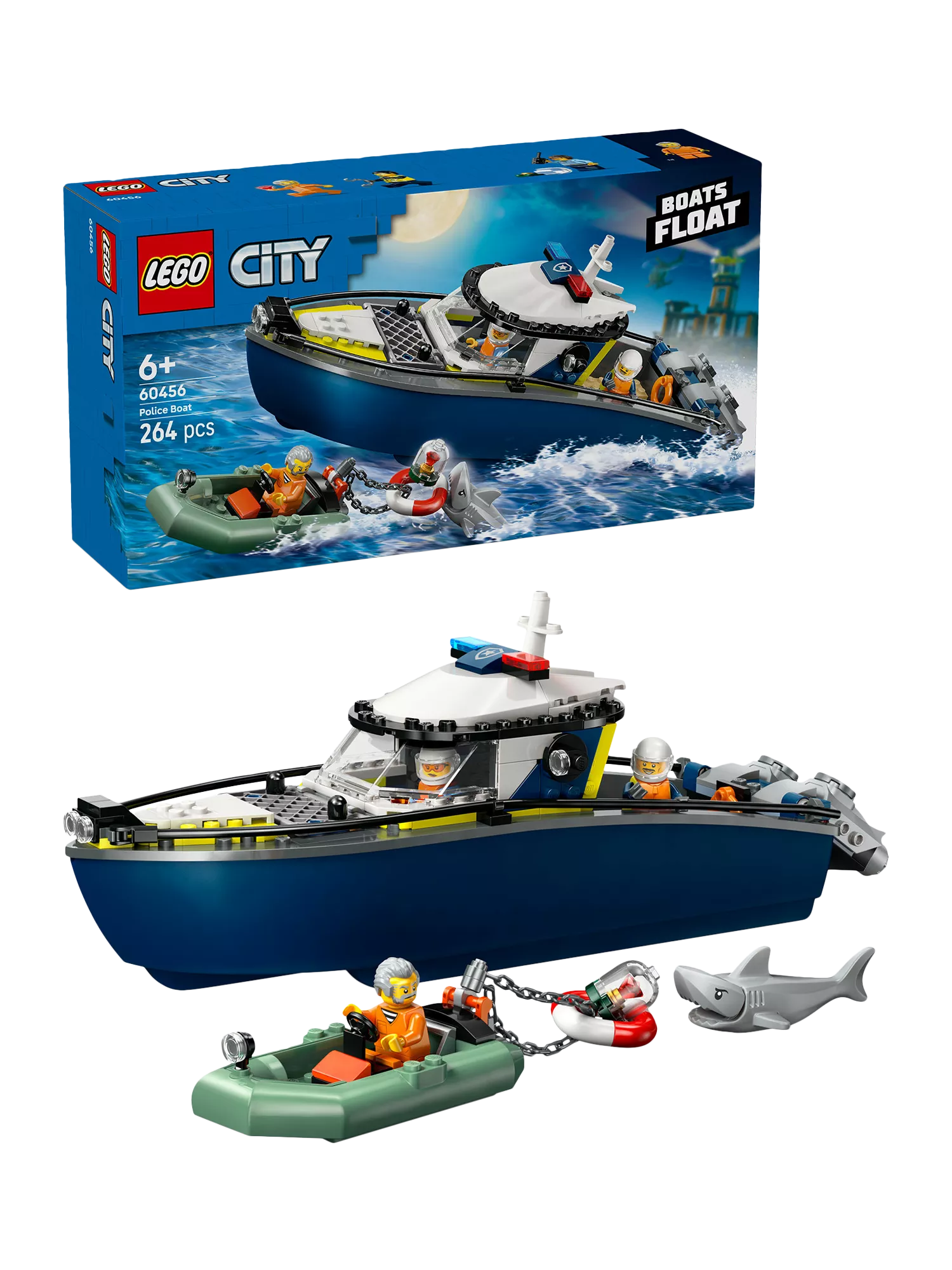 LEGO City Police Boat Chase building toy set, UK version