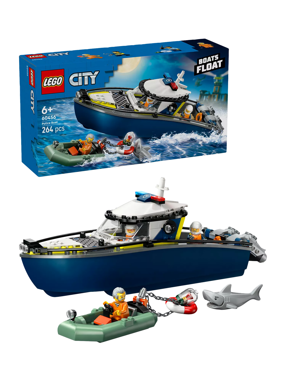 LEGO City Police Boat Chase building toy set, UK version