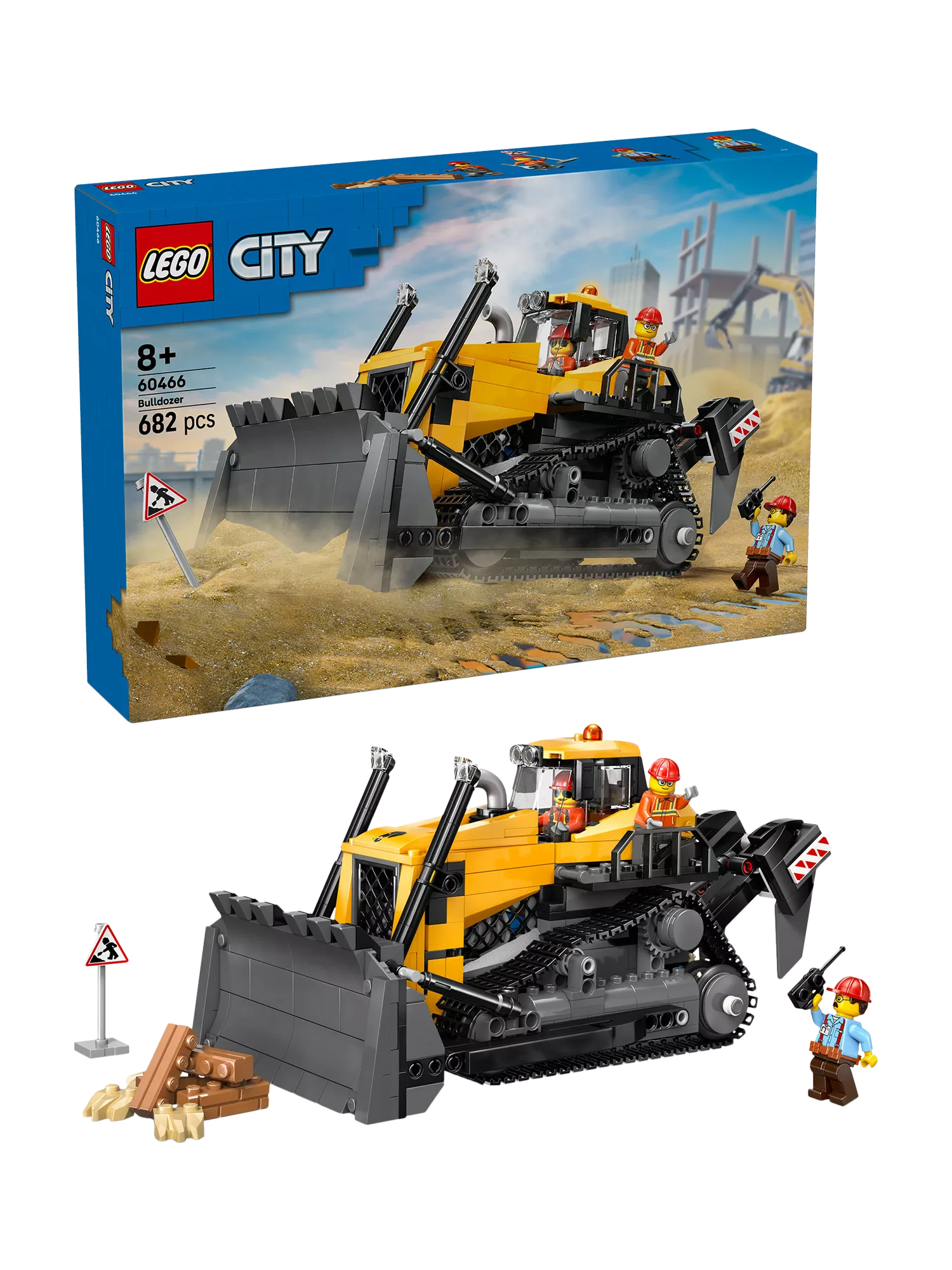 LEGO City Yellow Bulldozer construction vehicle toy, UK version