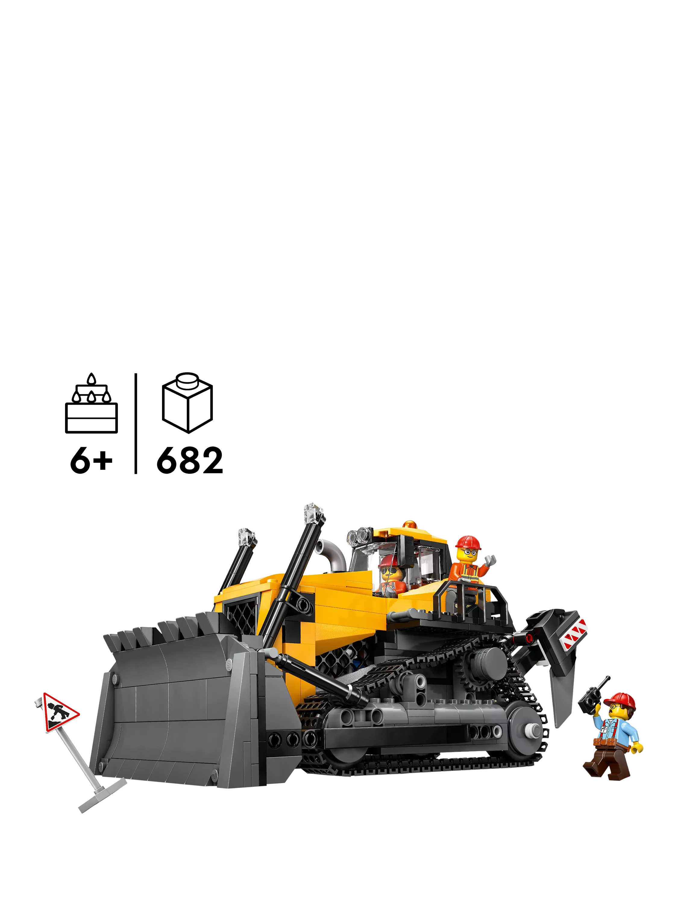 LEGO City Yellow Bulldozer construction vehicle toy, UK version