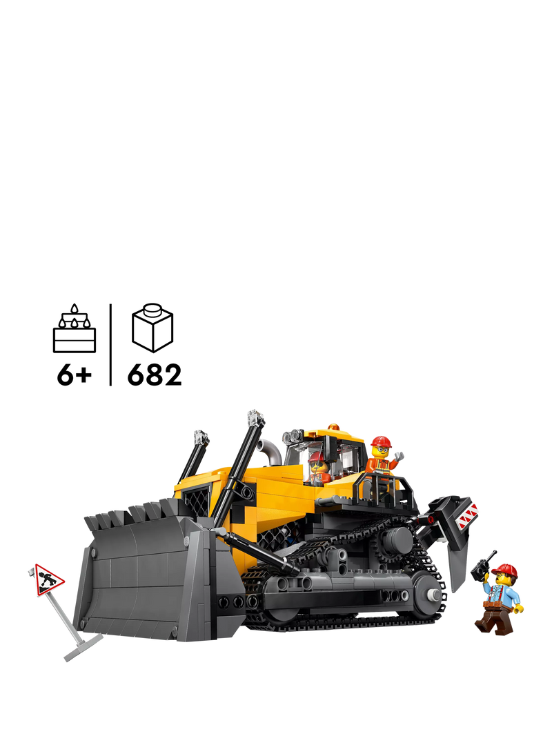 LEGO City Yellow Bulldozer construction vehicle toy, UK version