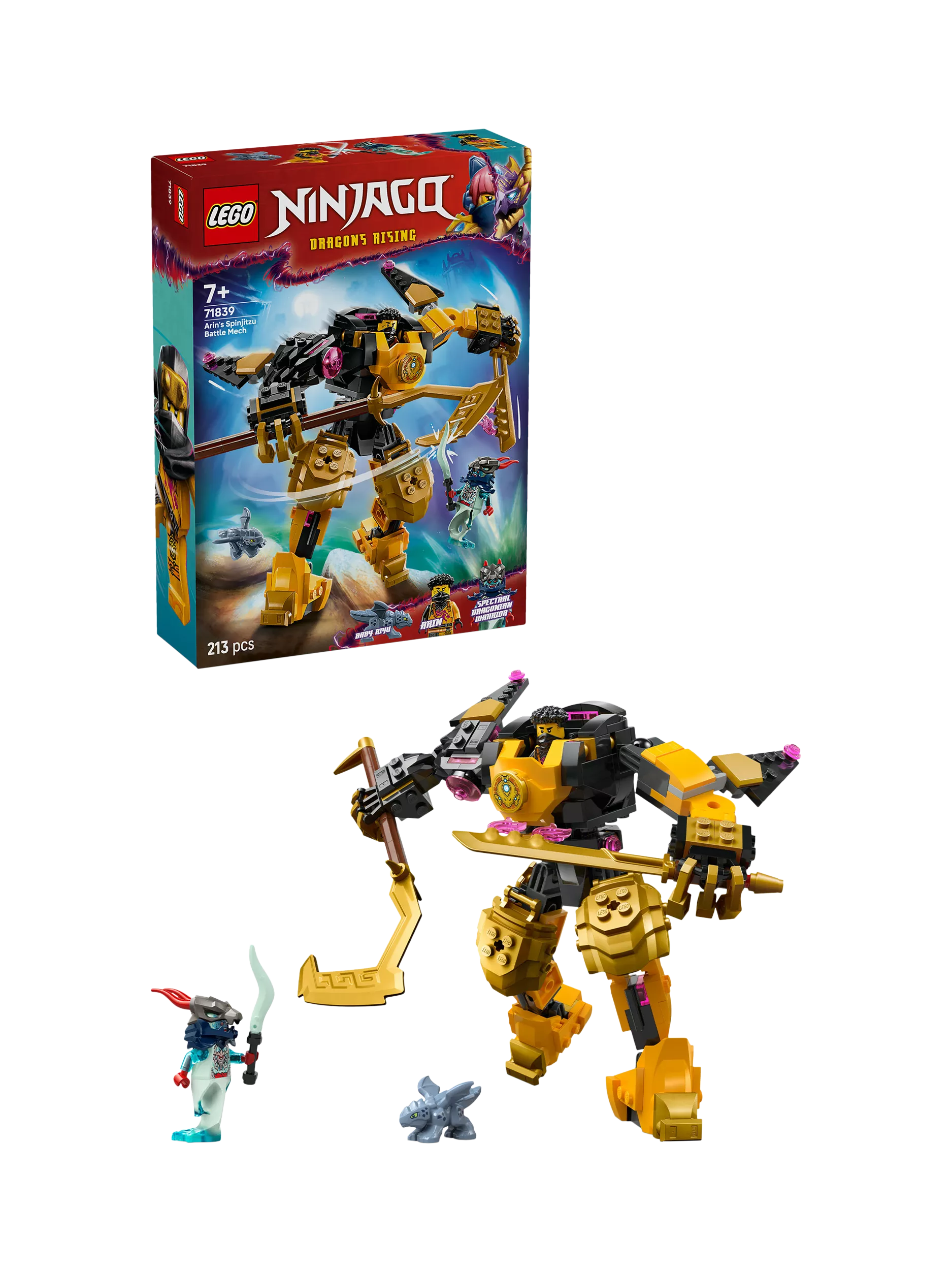 LEGO NINJAGO Arin's Spinjitzu Battle Mech 213-piece construction toy, UK version